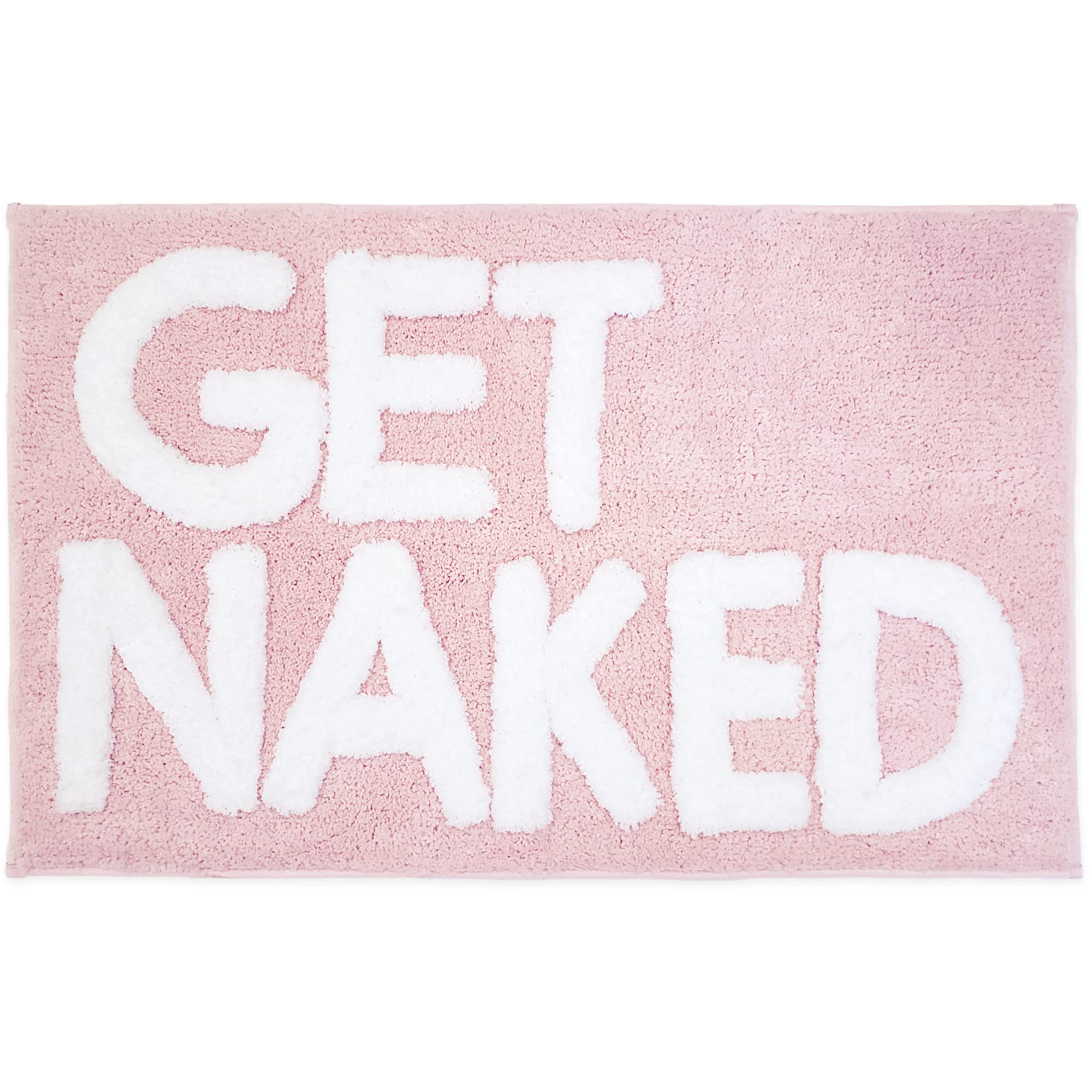 Get Naked Bath Mat for Bathtub - Cute Bath Rugs for Apartment Decor - Bath Mats for Bathroom as Shower Floor Mat - Tufted Gray and White Bathroom Rug - 31" x 20"