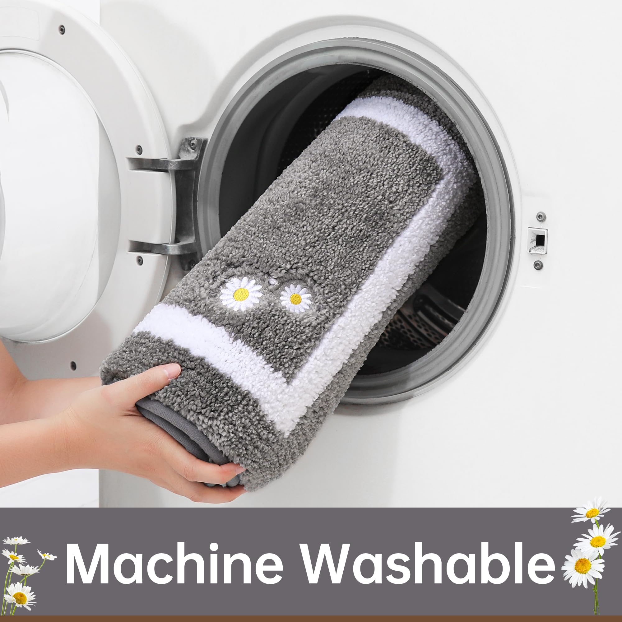 Bathroom-Rug-Non-Slip-Bath-Mats-for-Bathroom Absorbent and Soft Bathroom Mat Washable Bath Rugs Embroidered Floral Bathroom Rugs