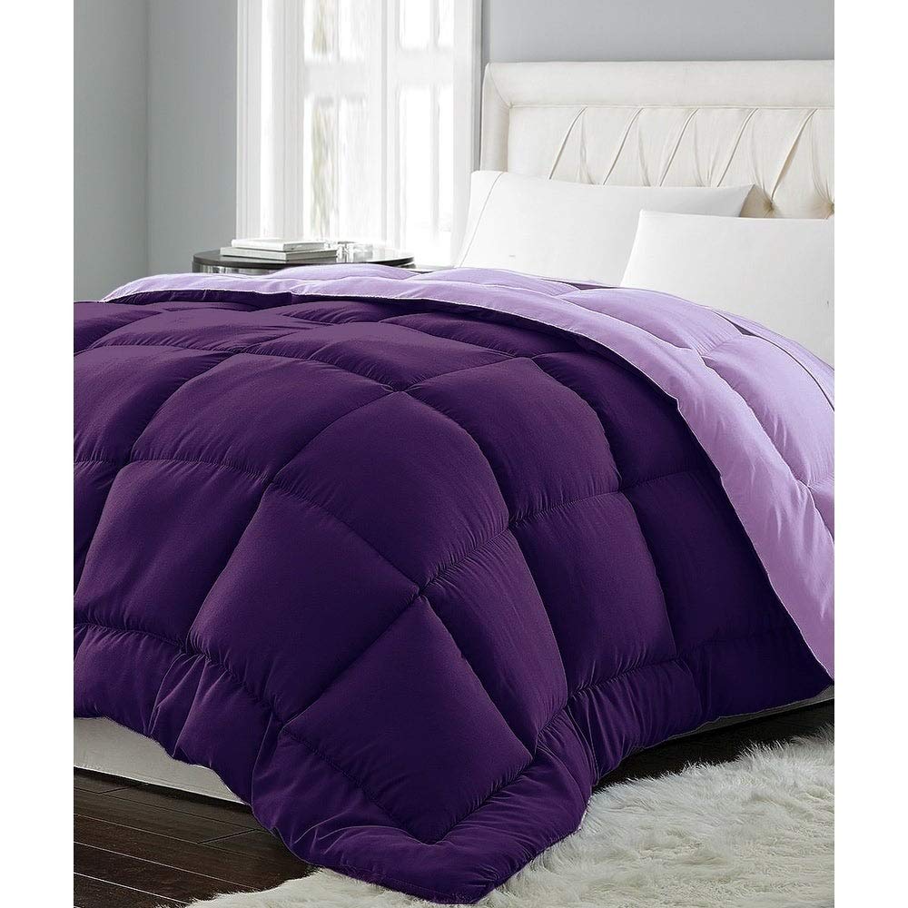 Comforter Breathable Microfiber Duvet Insert, Summer Cooling Winter Warm Reversible Down Alternative Quilt Comforter for All Season