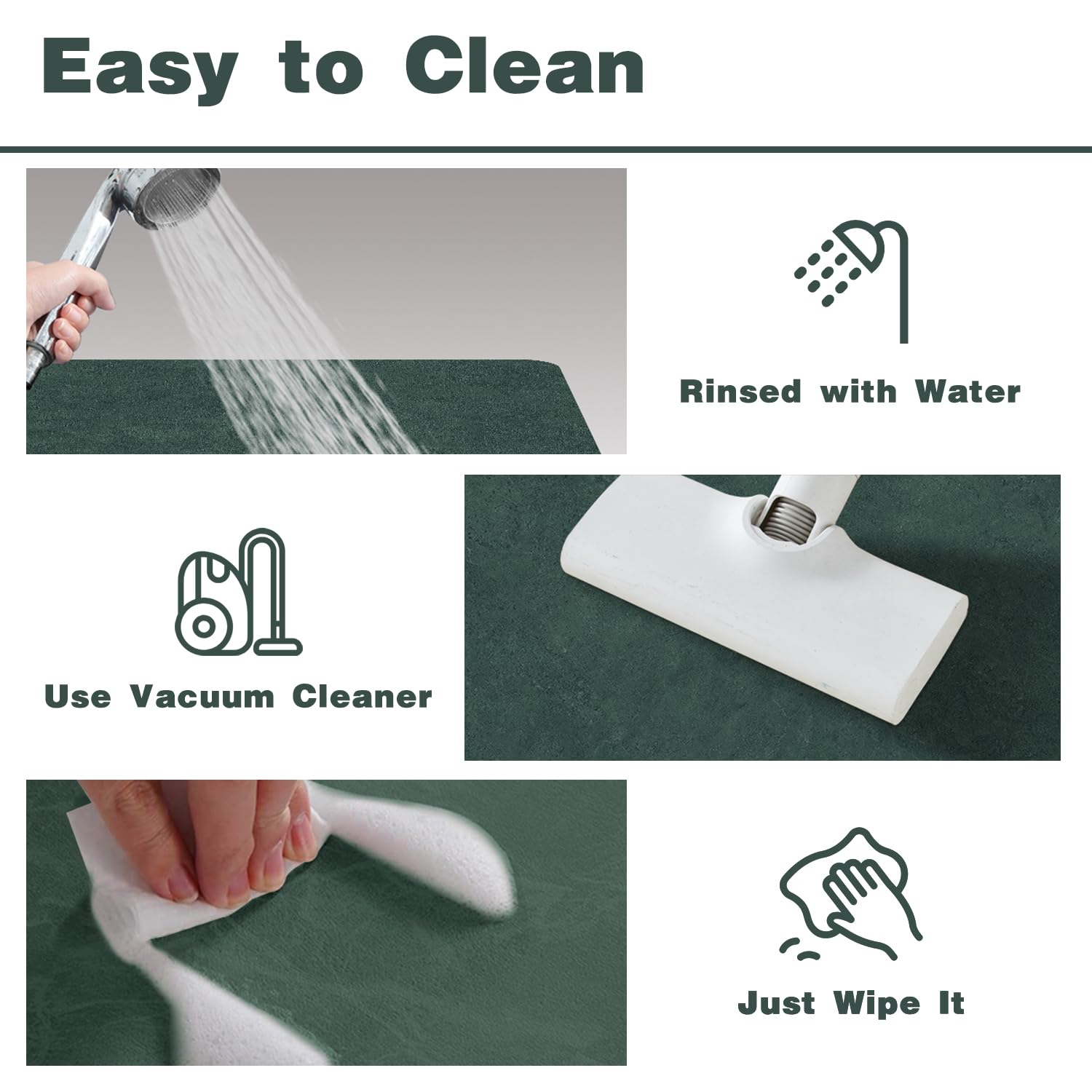Quick Dry Bath Mat, Bathroom Rugs Non Slip Washable Thin Absorbent Bath Mat Fits Under Door Bathroom Floor Mat Perfect for Bath, Shower, or Sink