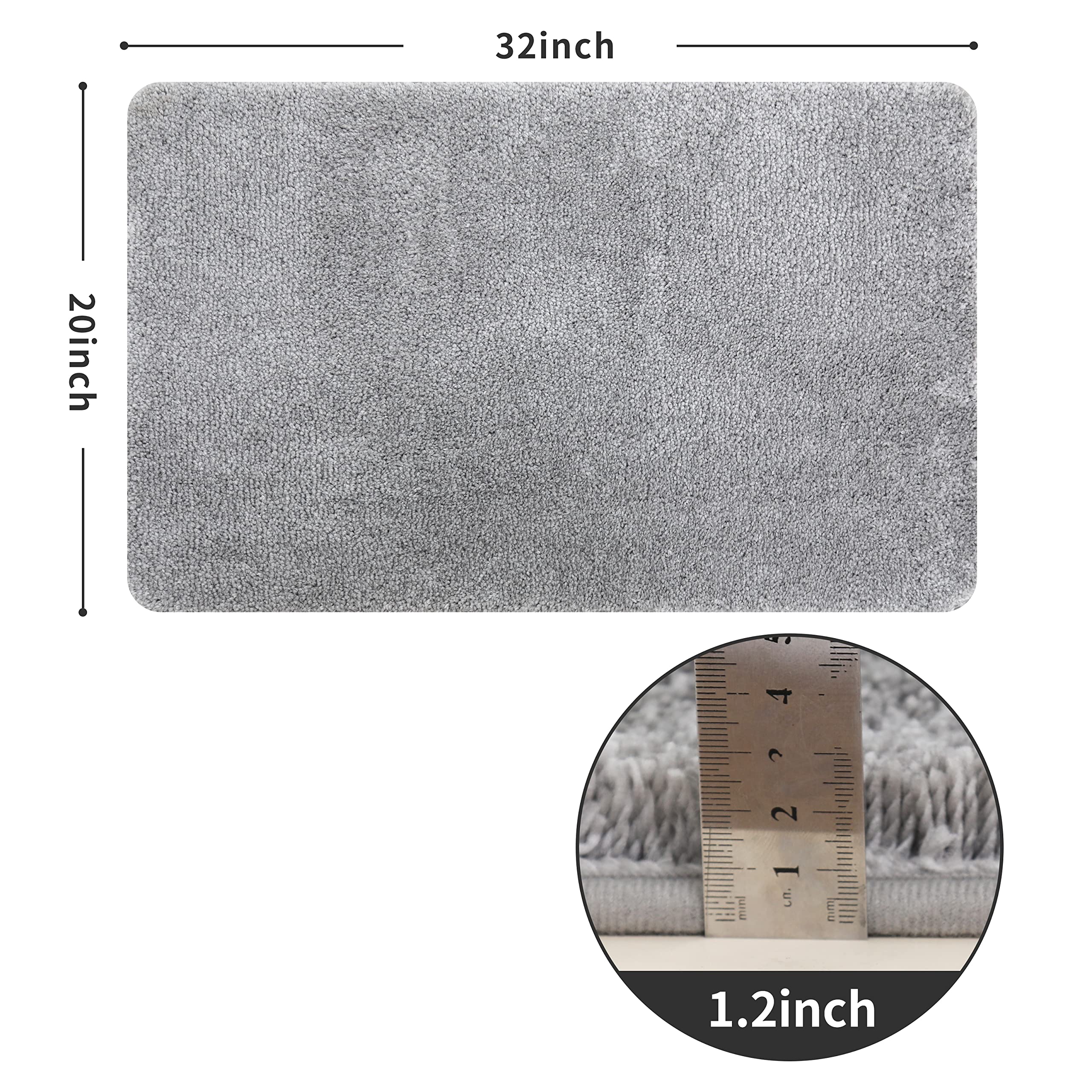 Extra Thick Bath Rugs for Bathroom - Anti-Slip Bath Mats Soft Plush Yarn Shaggy 100% Strong Mirco Polyeste Mat Living Room Bedroom Mat Floor Water Absorbent
