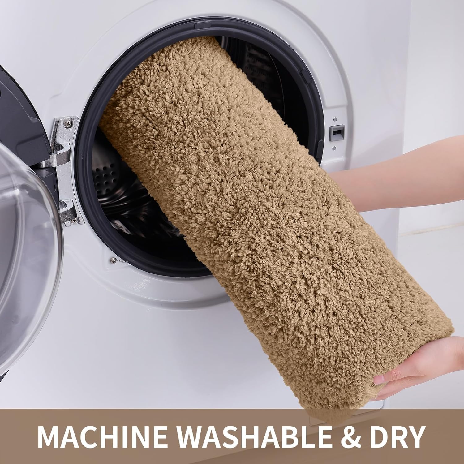 Bathroom Rug Mat, Shaggy Soft and Absorbent Bath Rug, Non Slip, Thick Plush Machine Washable Bath Mat for Bathroom, Shower, and Tub