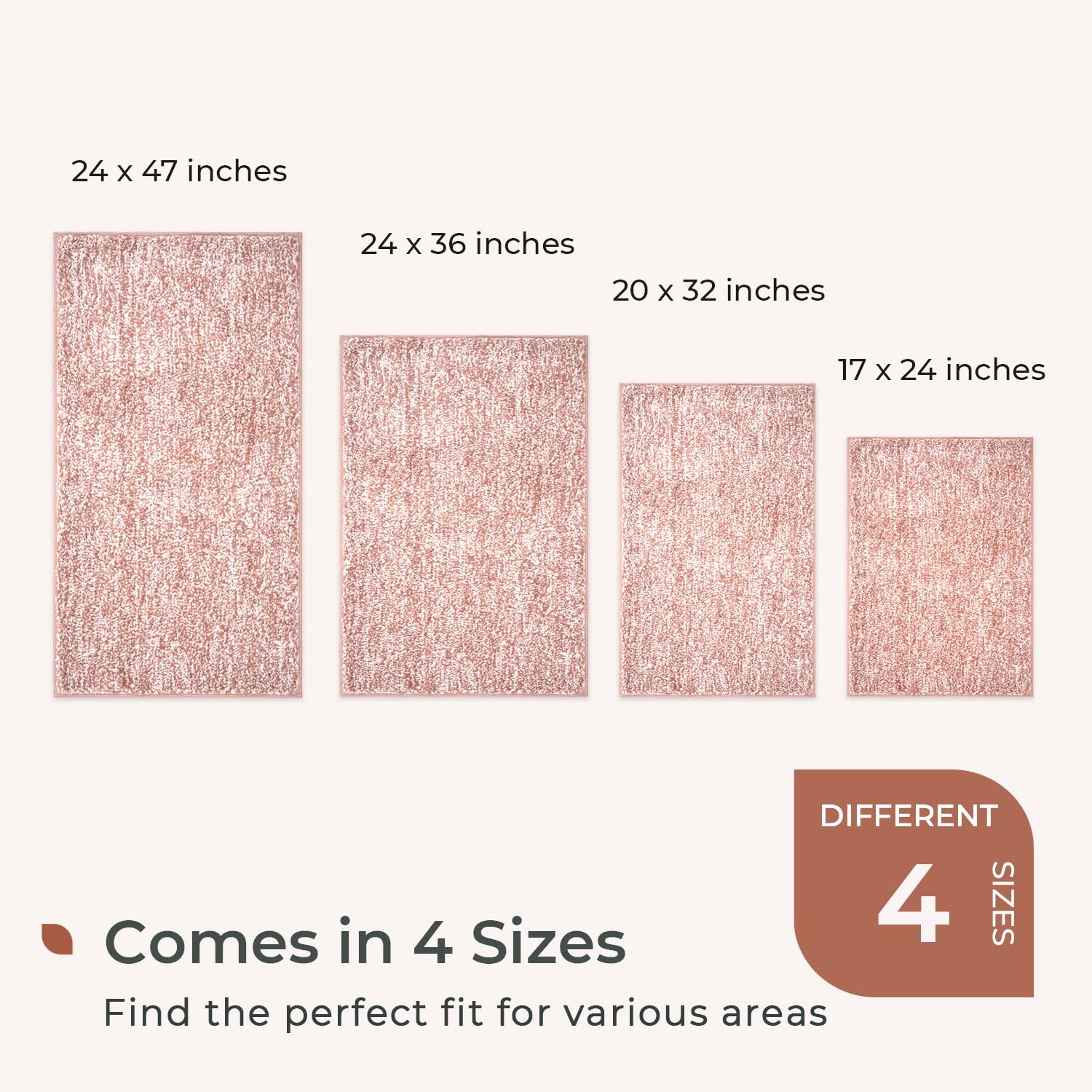Melange Tufted Bathroom Rugs , Water Absorbent Soft Bath Mat for Bathroom Floor, Non Slip & Washable Shower Mat, Room Accessories Microfiber Bathroom Mat