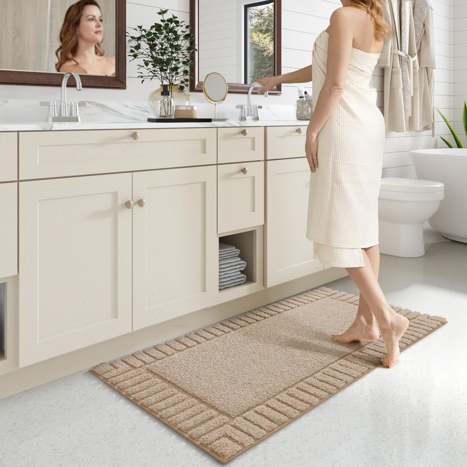 Bathroom Rugs, Non Slip Bath Mats for Bathroom Floor, Ultra Soft and Absorbent Bath Rug Shower Carpet, Machine Washable