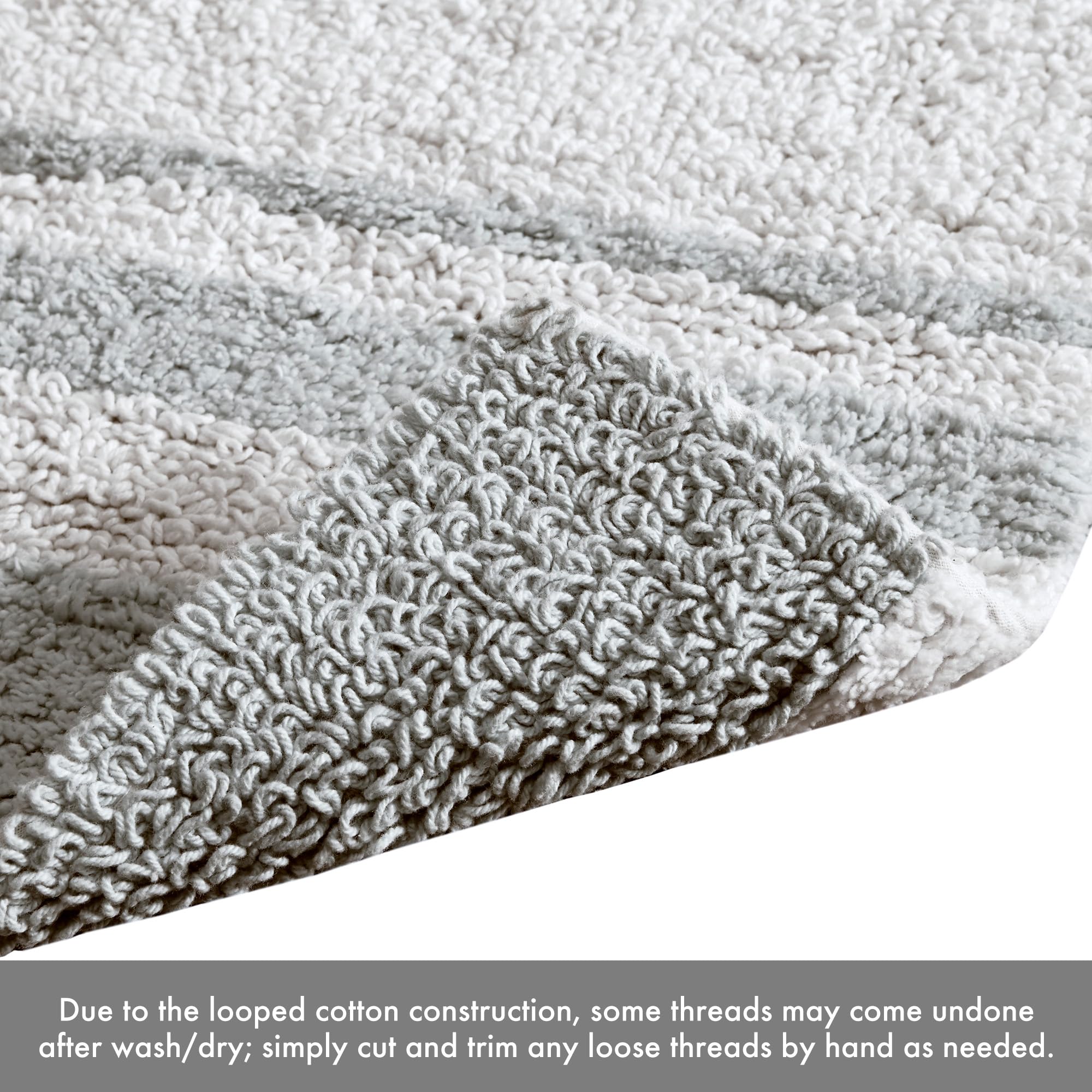 改Madison Park Reversible Spa Rug 100%-Cotton Striped Ultra Soft Water Fast Bath Non-Slip Absorbent Quick Dry Mats for Tub, Shower Room, and Bathroom, 20"x30", Blue (MP72-6210)