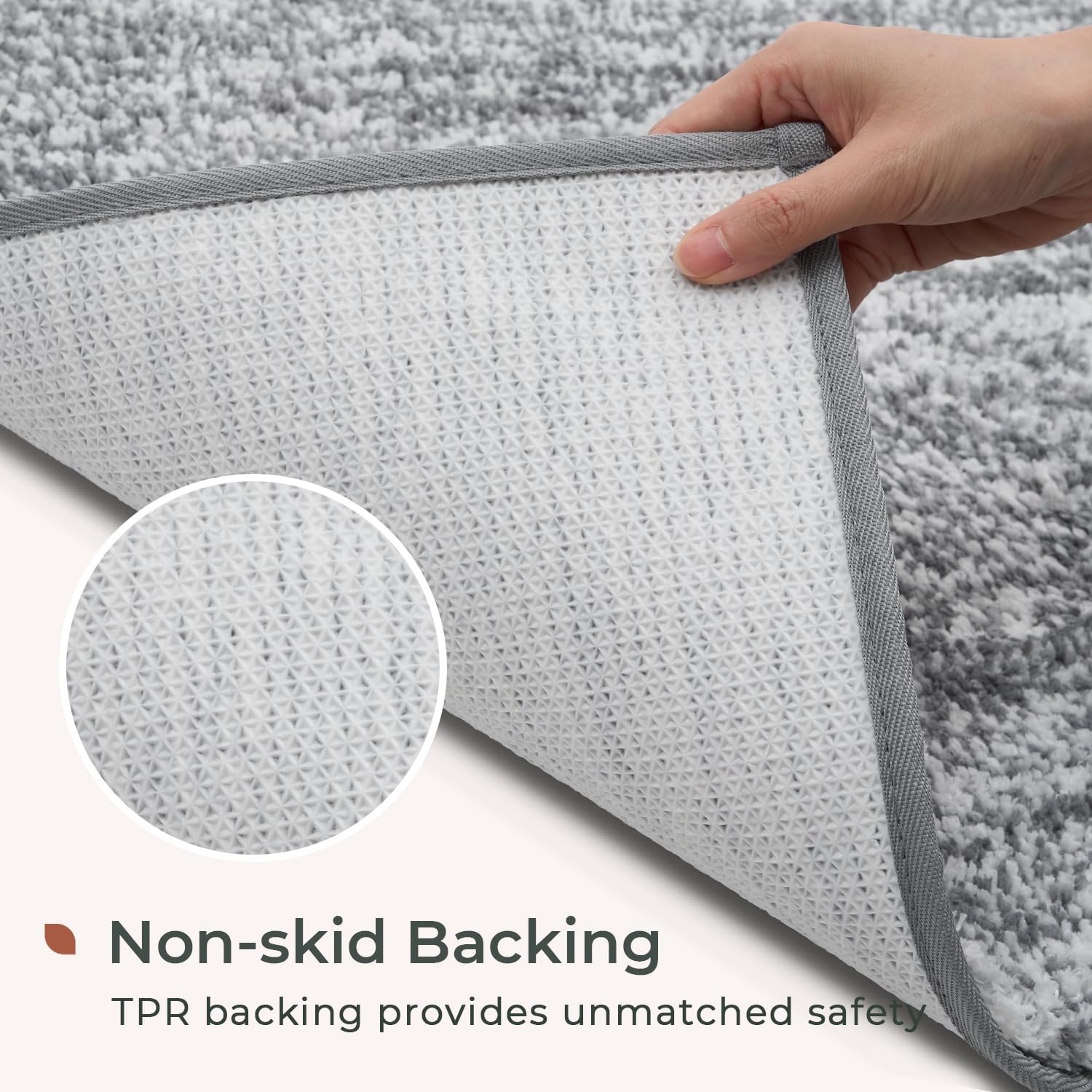 Melange Tufted Bathroom Rugs , Water Absorbent Soft Bath Mat for Bathroom Floor, Non Slip & Washable Shower Mat, Room Accessories Microfiber Bathroom Mat
