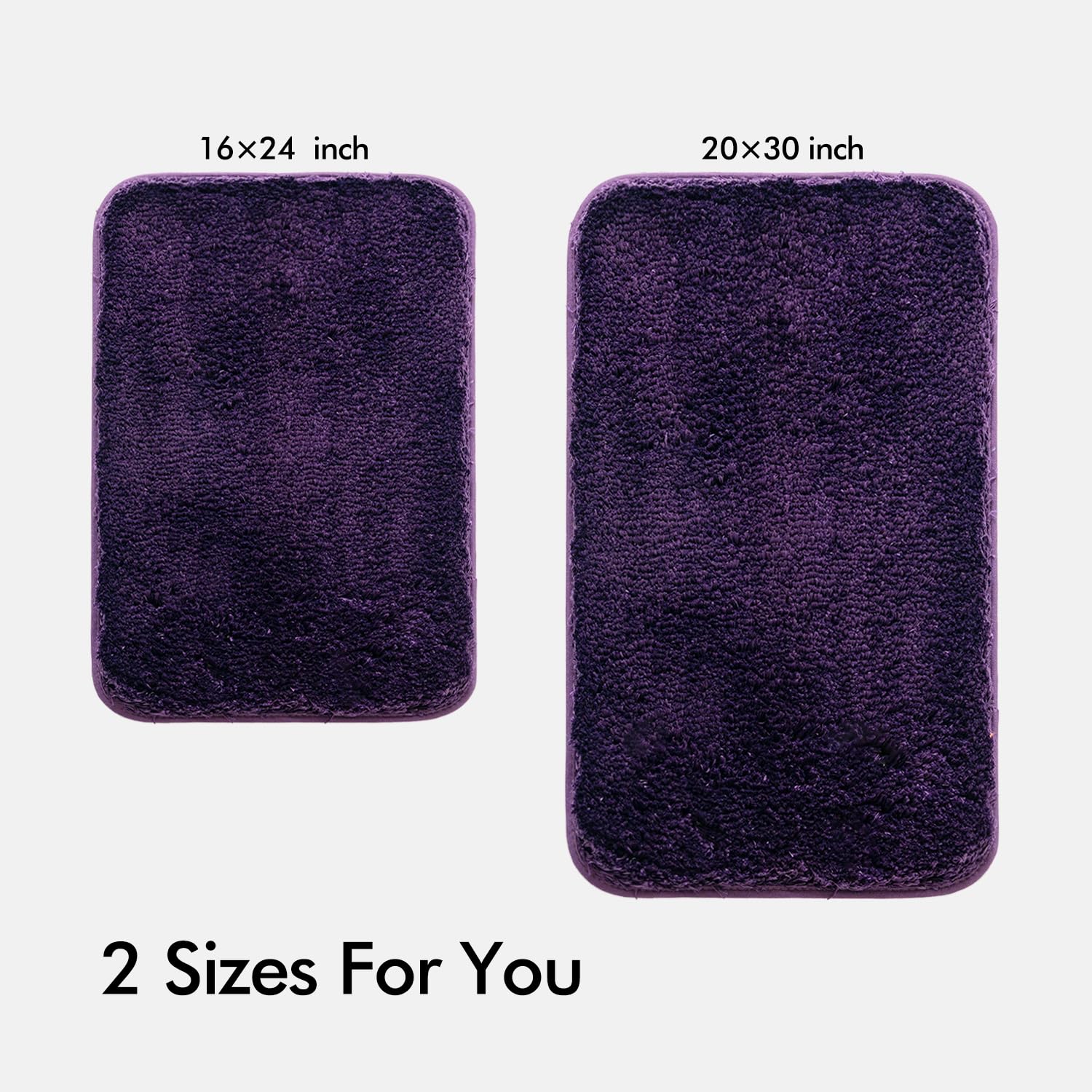 Pink Bathroom Rugs Sets 2 Piece - Absorbent Bath Mats Set Made of Thick Fluffy Microsiber for Bathroom Floor, Tub or Entryway, Non Slip Rubber Backside