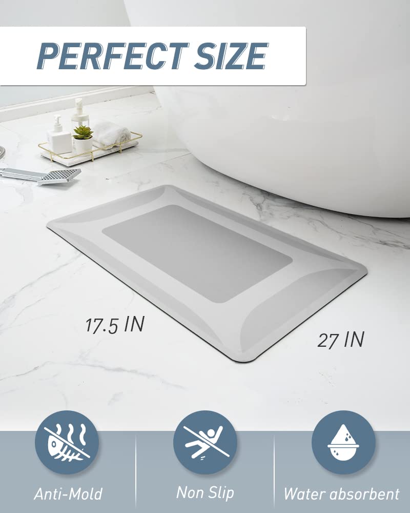 改SIXHOME-Bath Mat Rug-Quick Dry Absorbent Rubber Backed Bathroom Mat Thin Bathroom Rugs Fit Under Door-Bath Mats for Bathroom Floor Mat in Front of Sink-Shower Rug for Bathroom 17"X27.5"