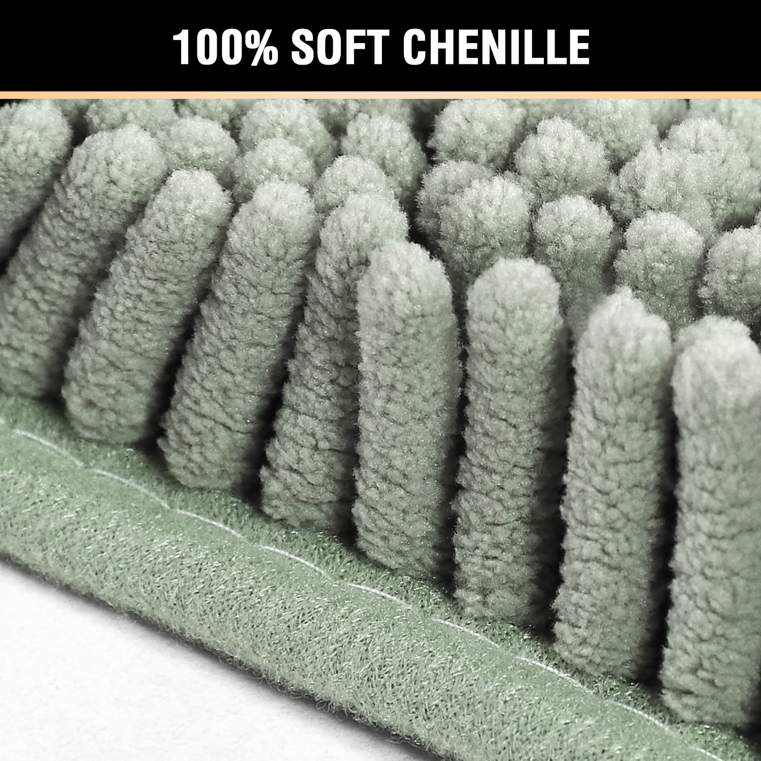 改H.VERSAILTEX Black Bathroom Rug Set 2 Piece, Bath Mats for Bathroom Floor, Super Thick Soft Shaggy Chenille Bath Mats Machine Washable, Dry Fast Water Absorbent Bath Mats(20" x 32"/17" x 24")
