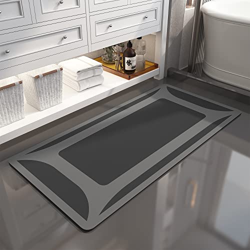 Bath Mat Rug-Quick Dry Absorbent Rubber Backed Bathroom Mat Thin Bathroom Rugs Fit Under Door-Bath Mats for Bathroom Floor Mat in Front of Sink-Shower Rug for Bathroom
