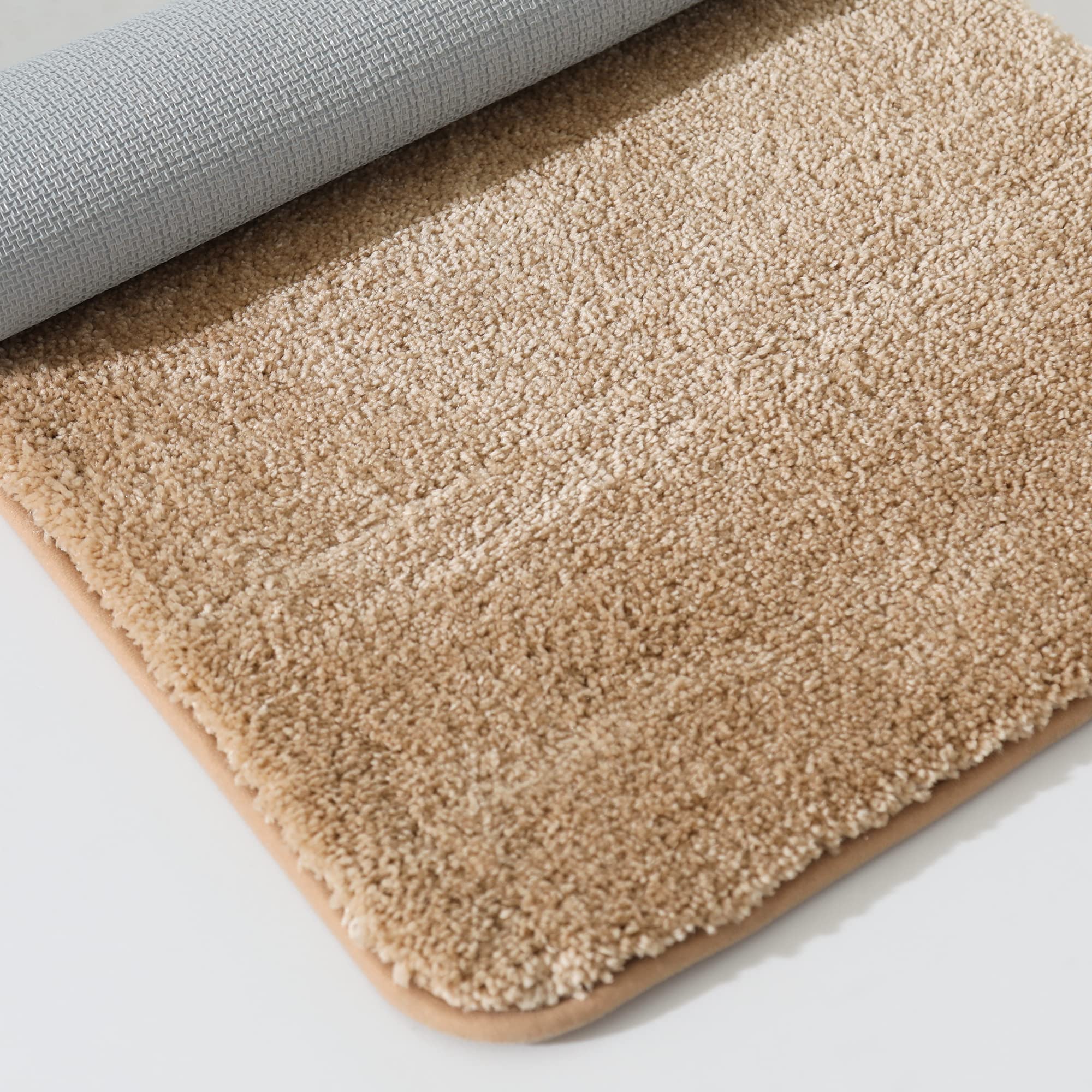 改COSY HOMEER Extra Thick Bath Rugs for Bathroom - Anti-Slip Bath Mats Soft Plush Yarn Shaggy 100% Strong Mirco Polyeste Mat Living Room Bedroom Mat Floor Water Absorbent(Green,16x24 - Inches)