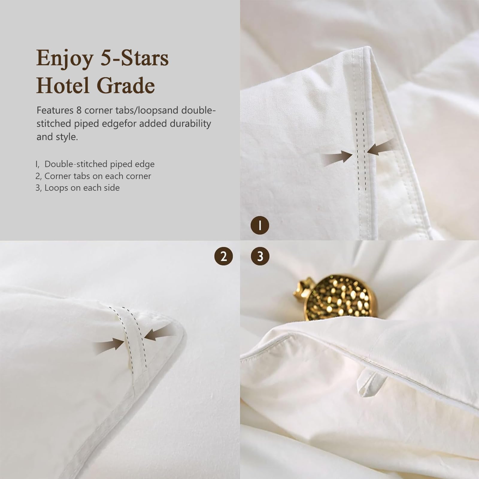 改BPC Lightweight Feather Down Fibers Comforter Full Size, Thin All Season Duvet Insert for Hot Sleepers or Summer Warm Weather, White, 82x86 inches