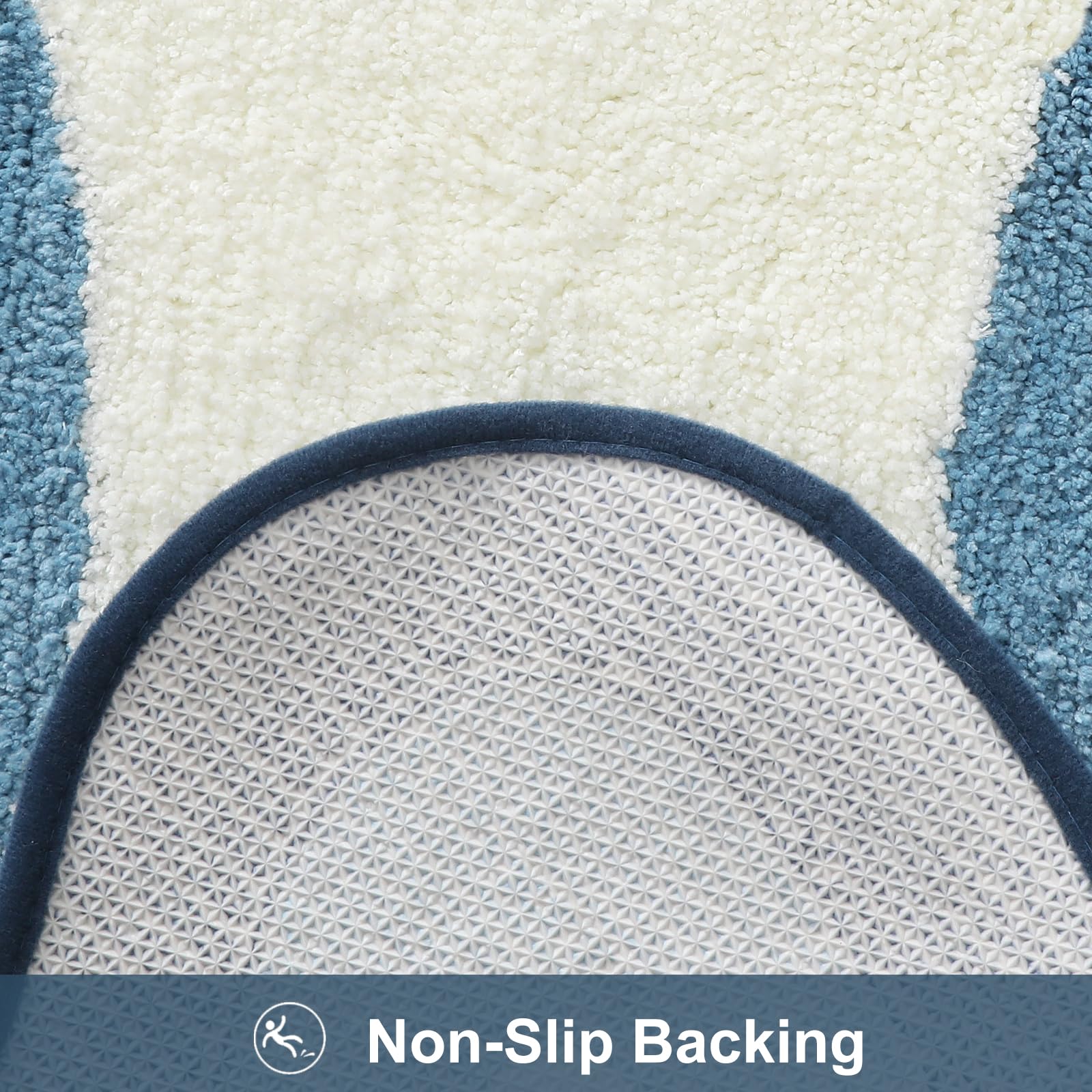 Bathroom Rugs Non Slip Washable, Soft Plush Irregular Shape Non Slip Bath Mat,Microfiber Machine Washable Floor Mat Carpet for Bath Sink Tub Shower