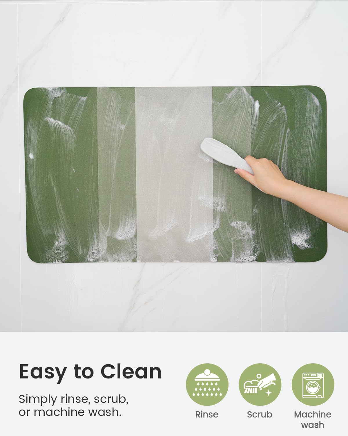 Thin Toilet Rugs U-Shaped Soft Absorbent Microfiber Bathroom Rugs, Non-Slip Bathroom Mats, Quick Dry Easy Clean for Kitchen, Bathtub, Sink