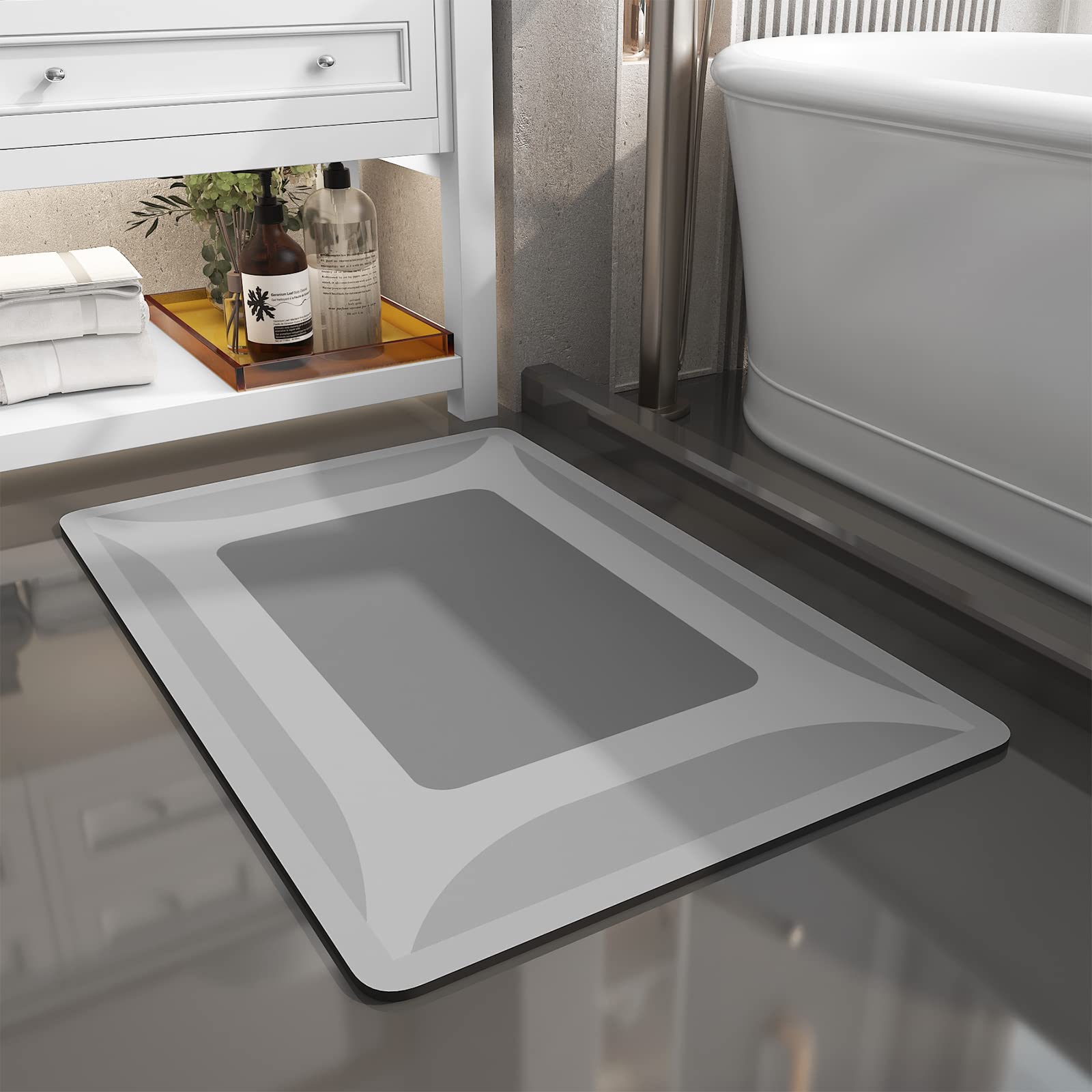 改SIXHOME-Bath Mat Rug-Quick Dry Absorbent Rubber Backed Bathroom Mat Thin Bathroom Rugs Fit Under Door-Bath Mats for Bathroom Floor Mat in Front of Sink-Shower Rug for Bathroom 17"X27.5"