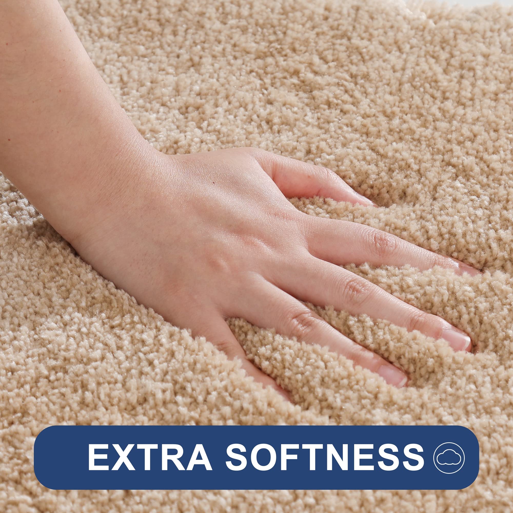 改COSY HOMEER Extra Thick Bath Rugs for Bathroom - Anti-Slip Bath Mats Soft Plush Yarn Shaggy 100% Strong Mirco Polyeste Mat Living Room Bedroom Mat Floor Water Absorbent(Green,16x24 - Inches)