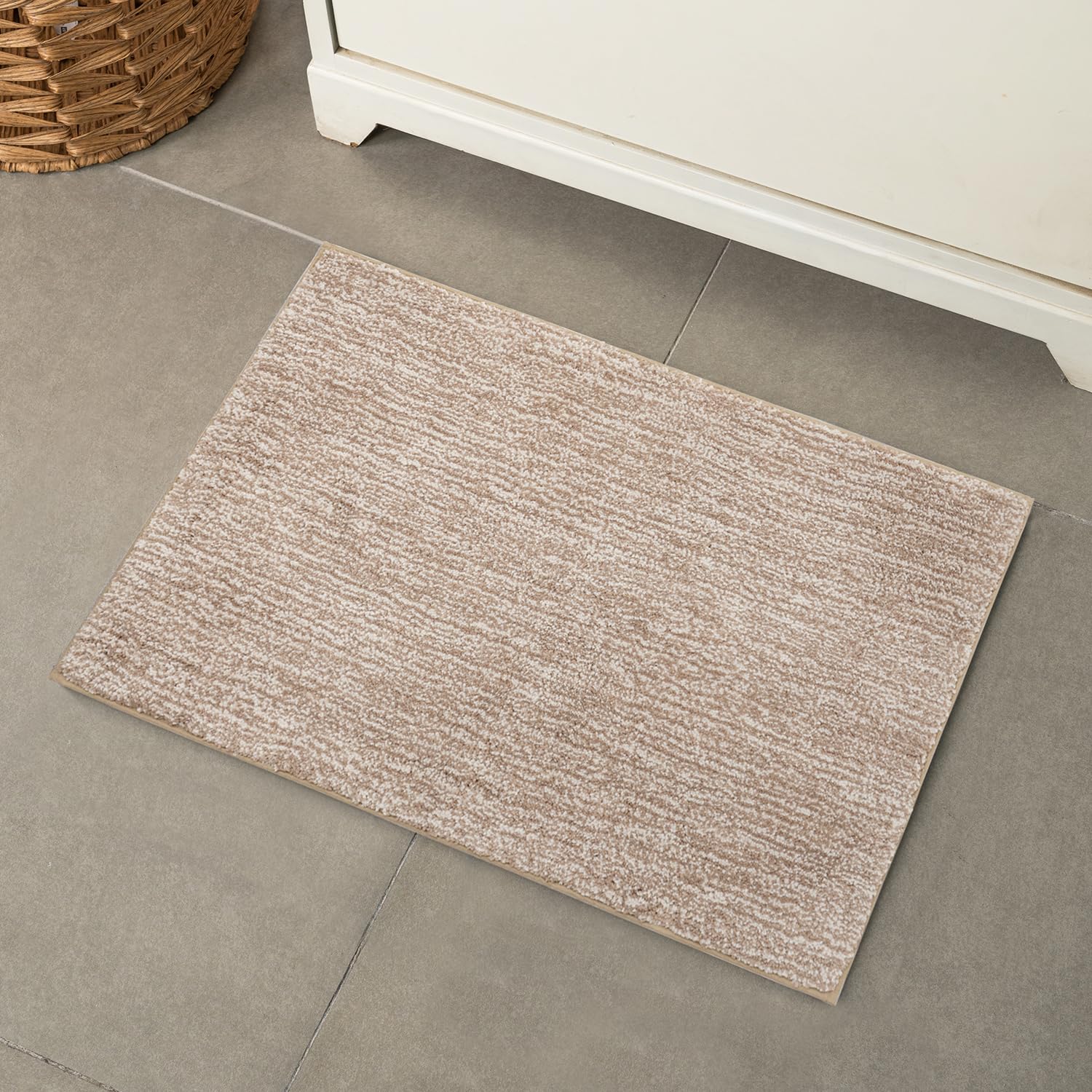 Melange Tufted Bathroom Rugs , Water Absorbent Soft Bath Mat for Bathroom Floor, Non Slip & Washable Shower Mat, Room Accessories Microfiber Bathroom Mat