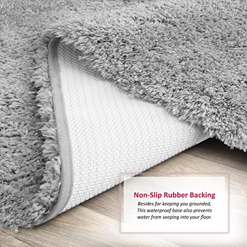 Bathroom Rugs, Ultra Soft Shaggy Bath Rugs - Bath Mats for Bathroom, Machine Wash, Non Slip Backing Rubber, 3 Piece Bathroom Rug Set