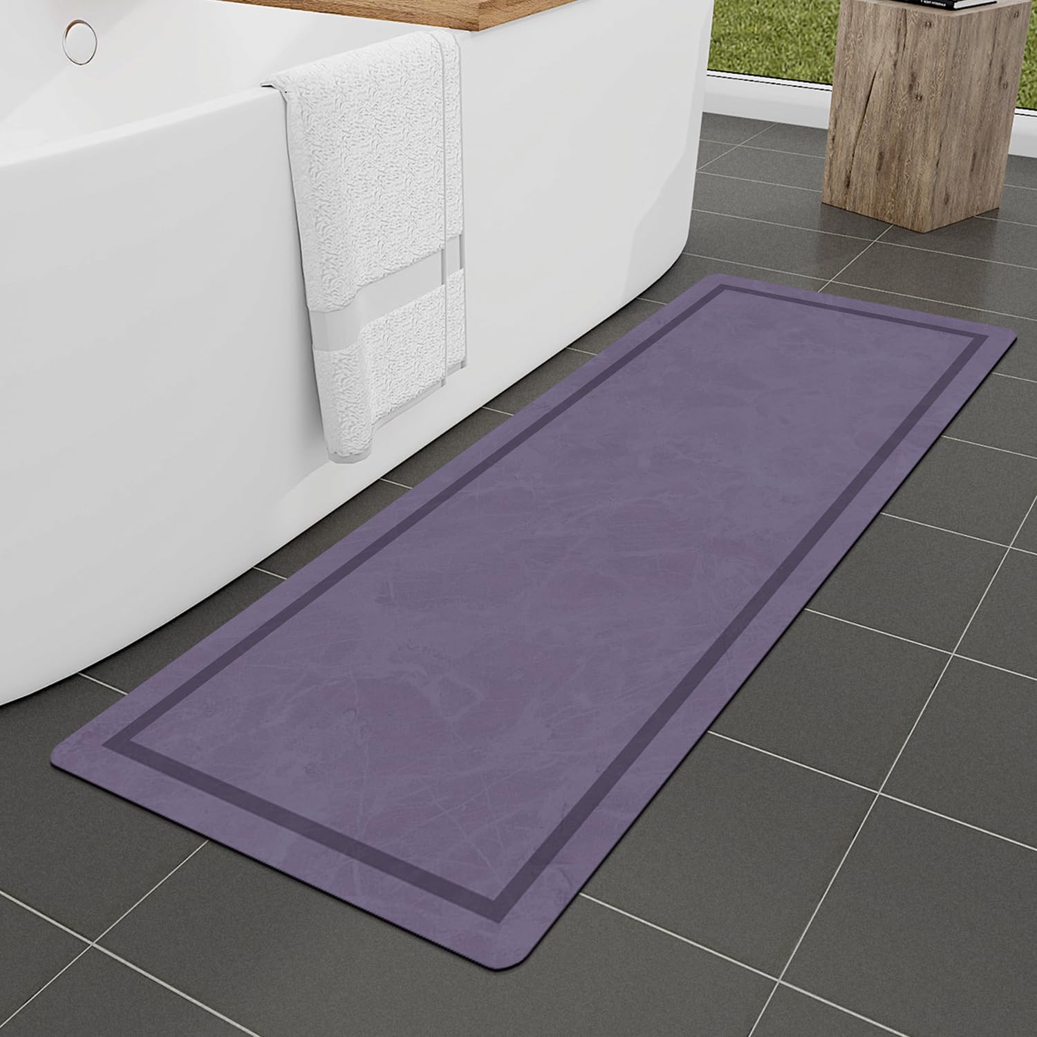 改chakme Quick Dry Bath Mat, Ultra Thin Bath Mat Non Slip Absorbent Bath Mats for Bathroom Floor Mat Fit Under Door for Bathroom Mat, (Grey, 24"x16")