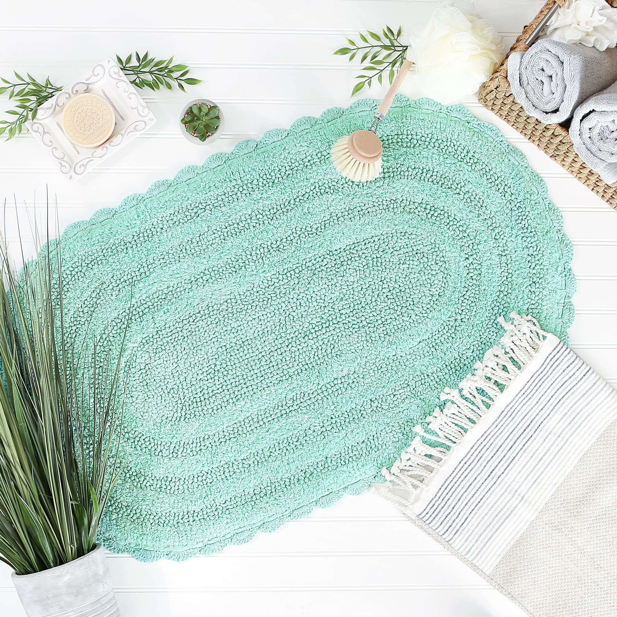 Crochet Collection Reversible Bath Mat, Round
