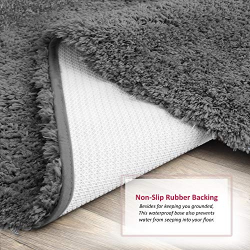 Bathroom Rugs, Ultra Soft Shaggy Bath Rugs - Bath Mats for Bathroom, Machine Wash, Non Slip Backing Rubber, 3 Piece Bathroom Rug Set