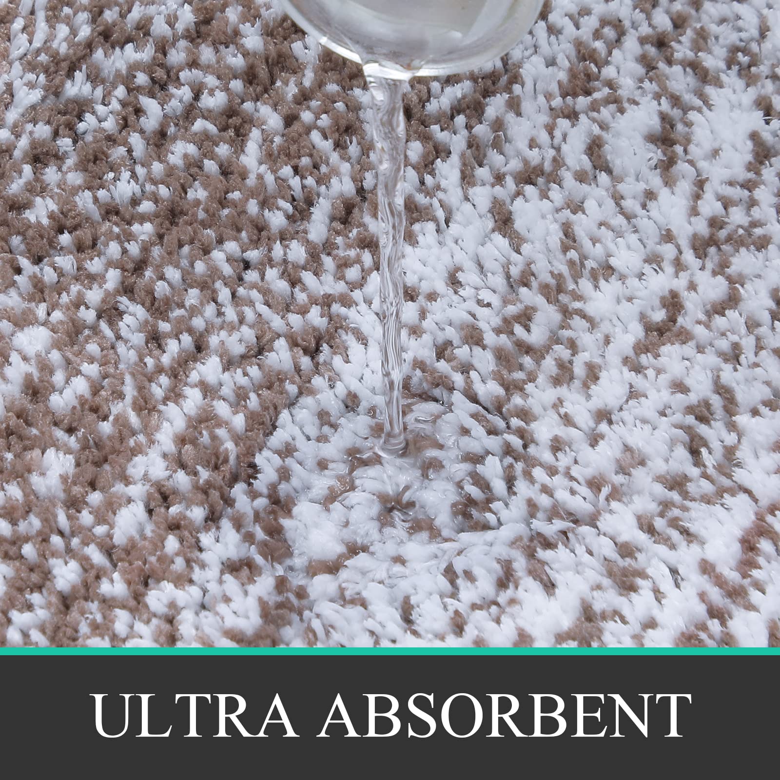 Rugs Sets 4 Piece with Toilet Lid Cover, Non-Slip Absorbentb Rugs and Mats for Bathroom Microfiber Shaggy Machine Washable Bath Rug Set