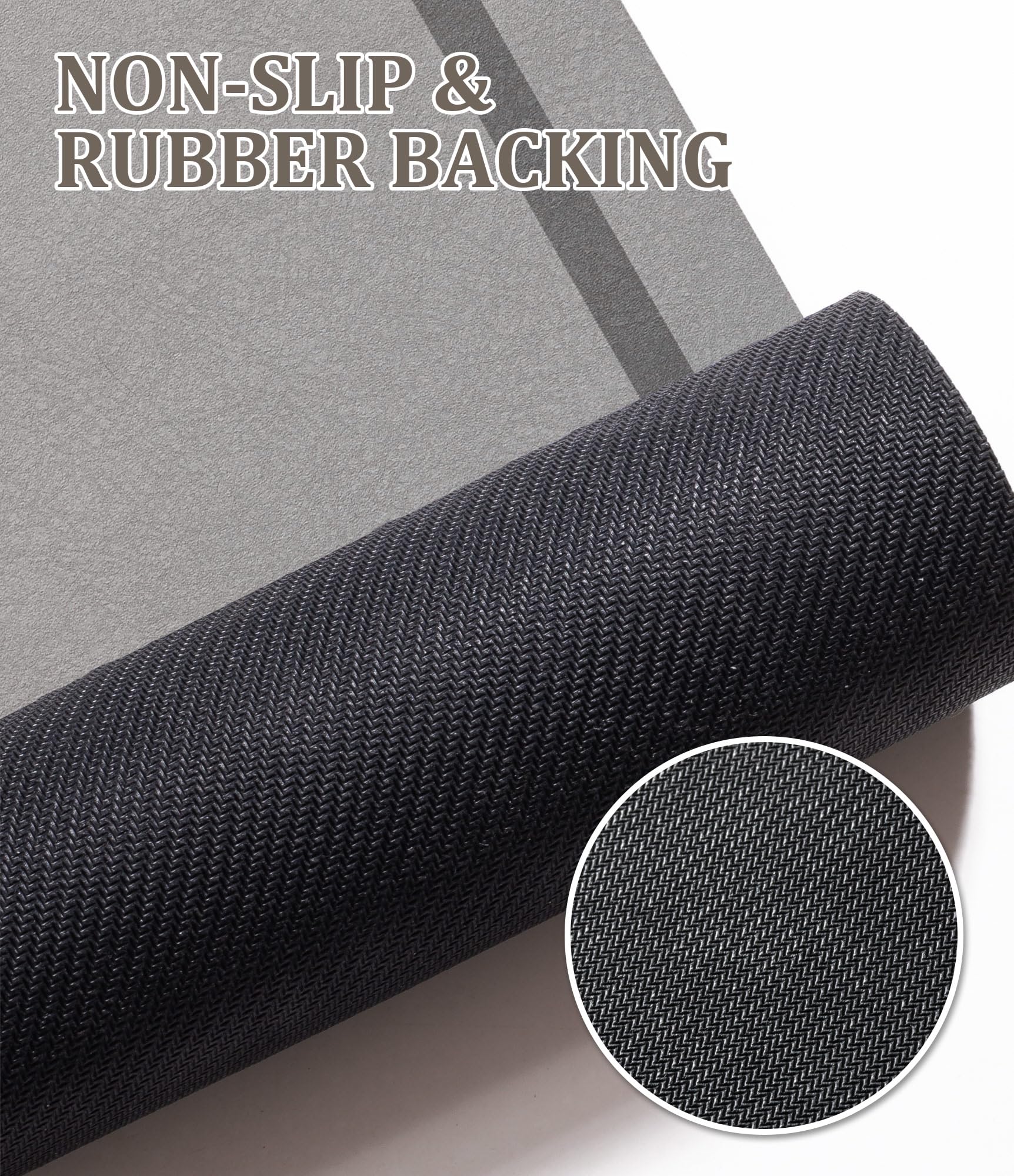 Quick Dry Bath Mat, Ultra Thin Bath Mat Non Slip Absorbent Bath Mats for Bathroom Floor Mat Fit Under Door for Bathroom Mat, (Grey, 24"x16")