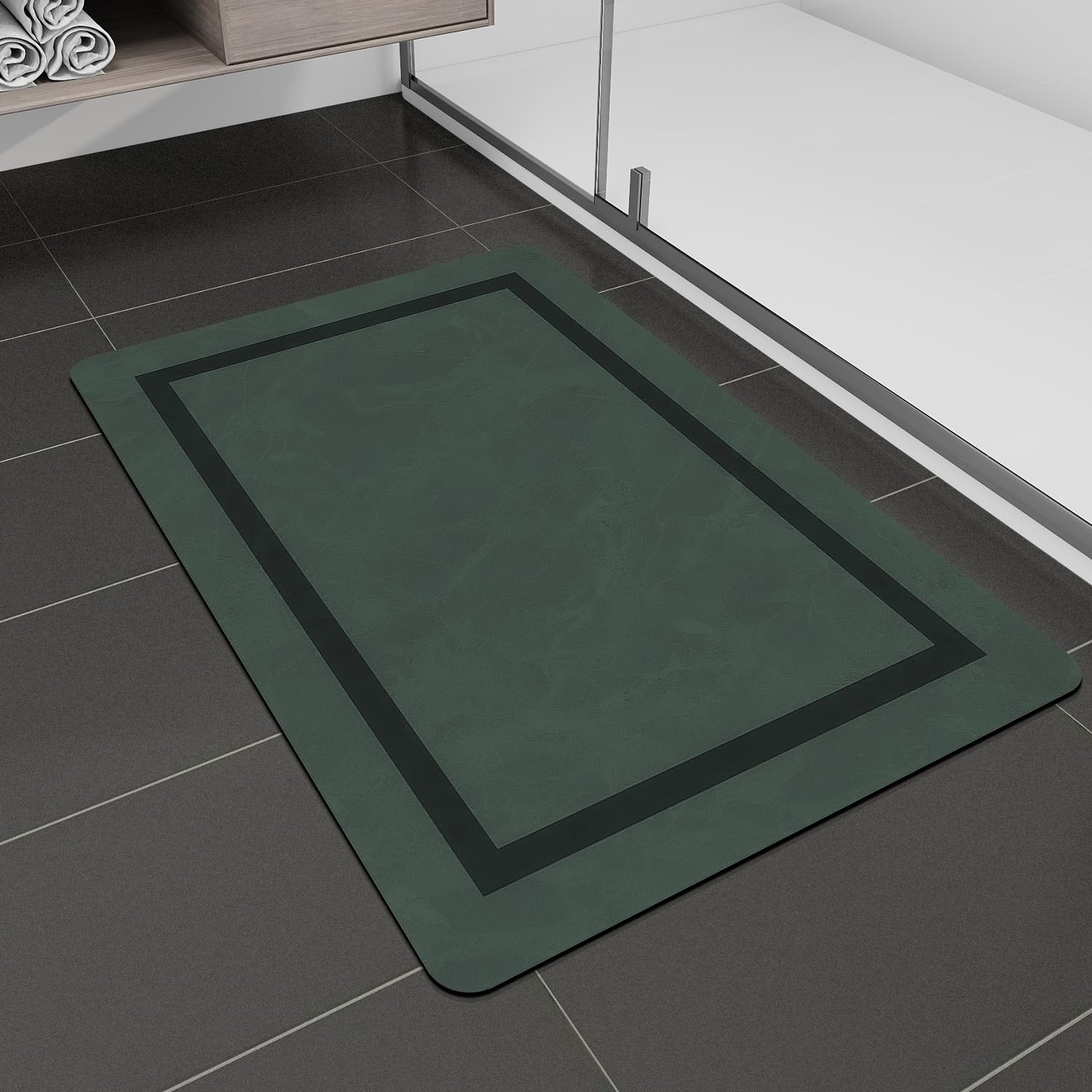 改chakme Quick Dry Bath Mat, Ultra Thin Bath Mat Non Slip Absorbent Bath Mats for Bathroom Floor Mat Fit Under Door for Bathroom Mat, (Grey, 24"x16")