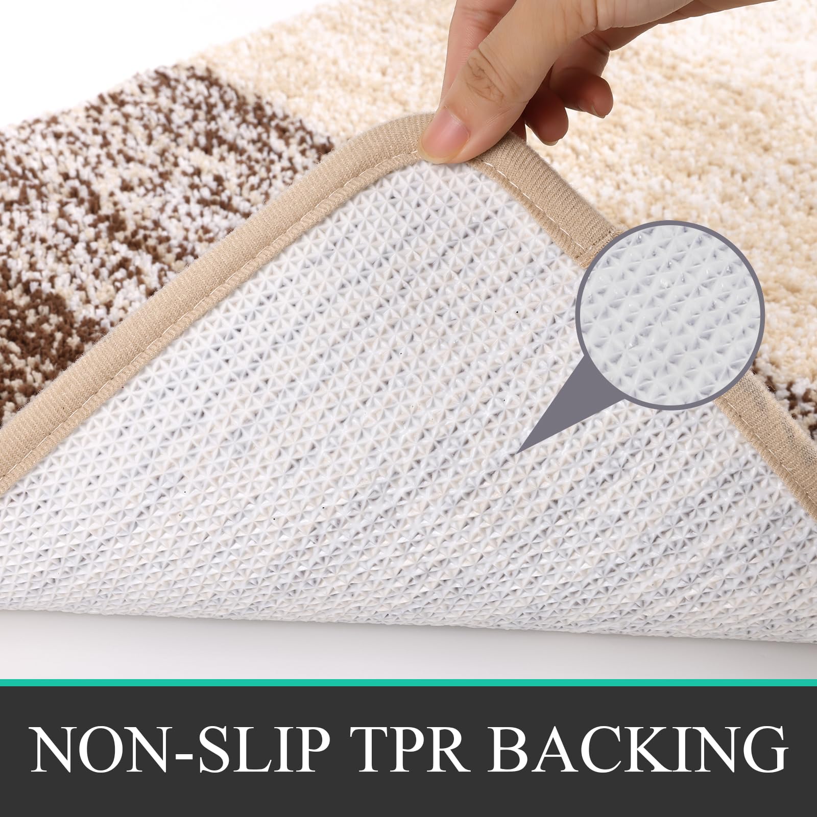 Rugs Sets 4 Piece with Toilet Lid Cover, Non-Slip Absorbentb Rugs and Mats for Bathroom Microfiber Shaggy Machine Washable Bath Rug Set