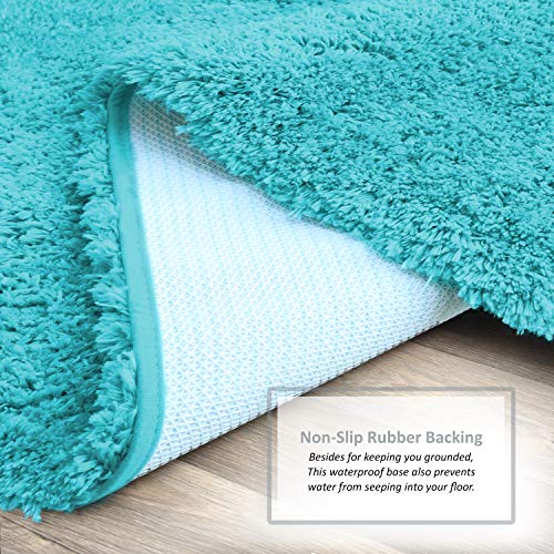 Bathroom Rugs, Ultra Soft Shaggy Bath Rugs - Bath Mats for Bathroom, Machine Wash, Non Slip Backing Rubber, 3 Piece Bathroom Rug Set