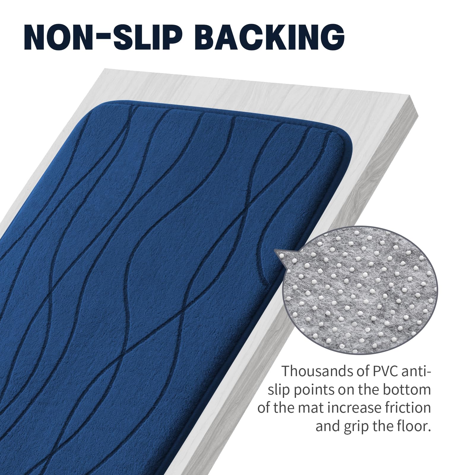 Memory Foam Grey Bathroom Rug, Ultra Absorbent Bath Mat for Bathroom - Non-Slip Machine Washable & Dry Quickly