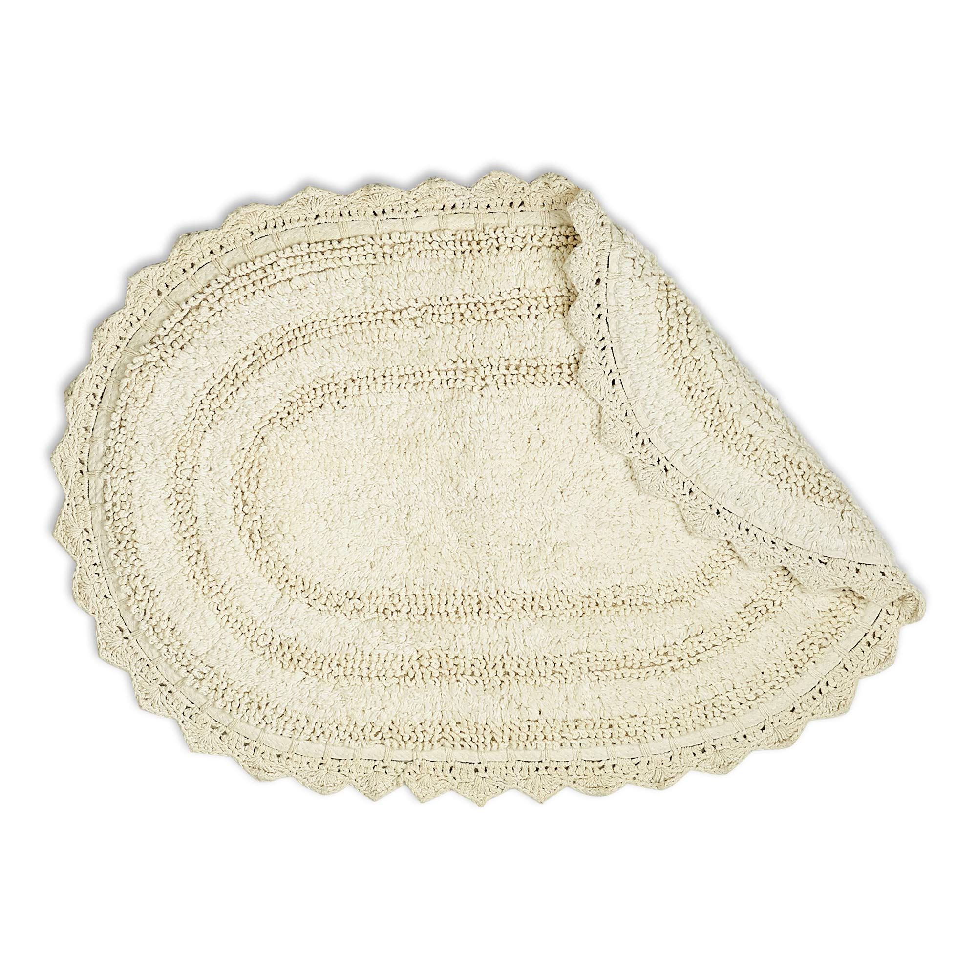 Crochet Collection Reversible Bath Mat, Round