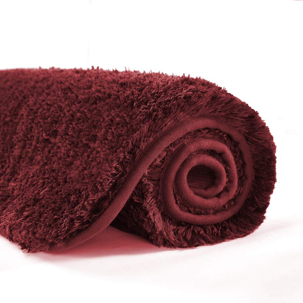 Bathroom Rug Non Slip Bath Mat for Bathroom  Water Absorbent Soft Microfiber Shaggy Bathroom Mat Machine Washable Bath Rug for Bathroom Thick Plush Rugs for Shower