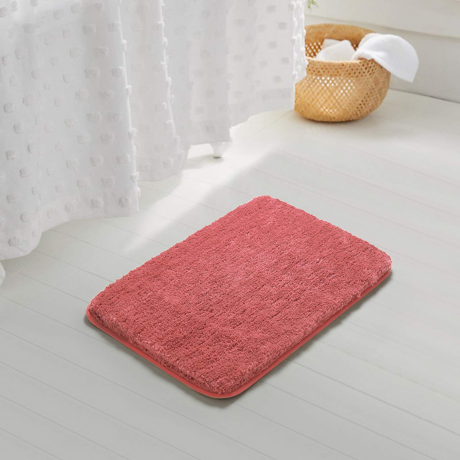 Bathroom Rug Non Slip Bath Mat for Bathroom  Water Absorbent Soft Microfiber Shaggy Bathroom Mat Machine Washable Bath Rug for Bathroom Thick Plush Rugs for Shower