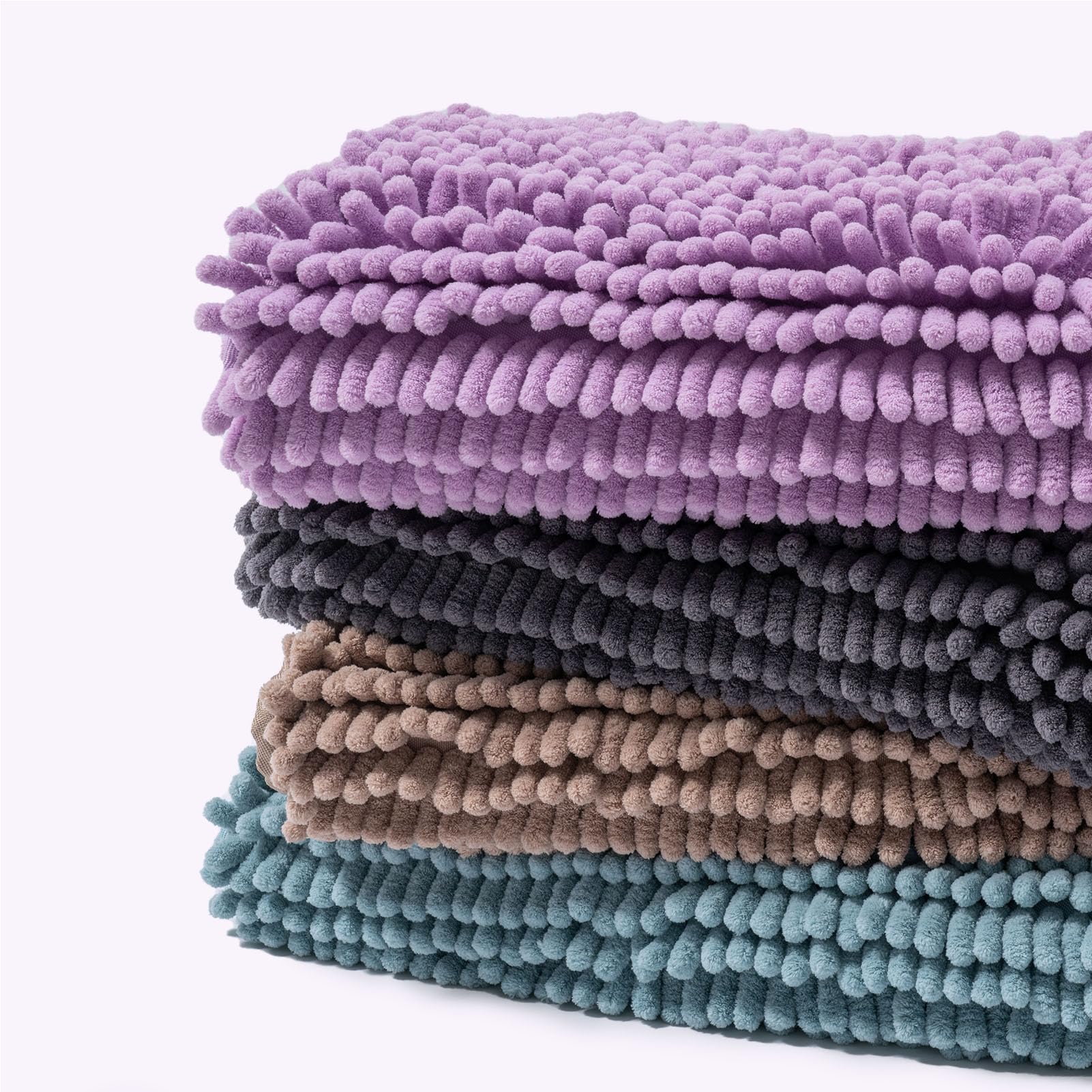 Chenille Bathroom Rugs Mat , Non-Slip Bath Mat for Bathroom Floor & Bathtub, Washable Soft Shower Shag Bath Rugs, Fluffy Thick Water Absorbent Microfiber Shower Mat, Dusty Pink