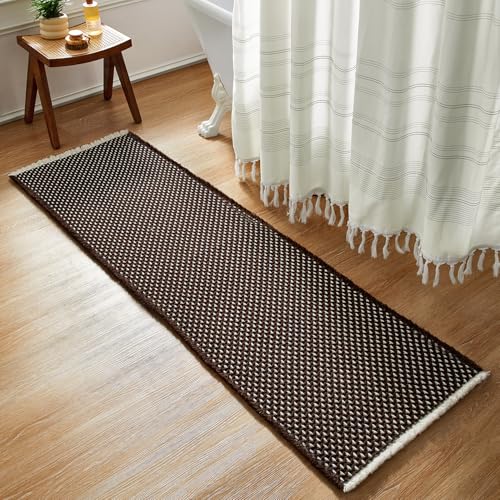 Bathroom Rugs, Super Absorbent Non Slip Bath Mat Quick Dry Bath Rugs Washable Boho Farmhouse Bathroom Rugs for Bathroom with Non Slip Rug Pad