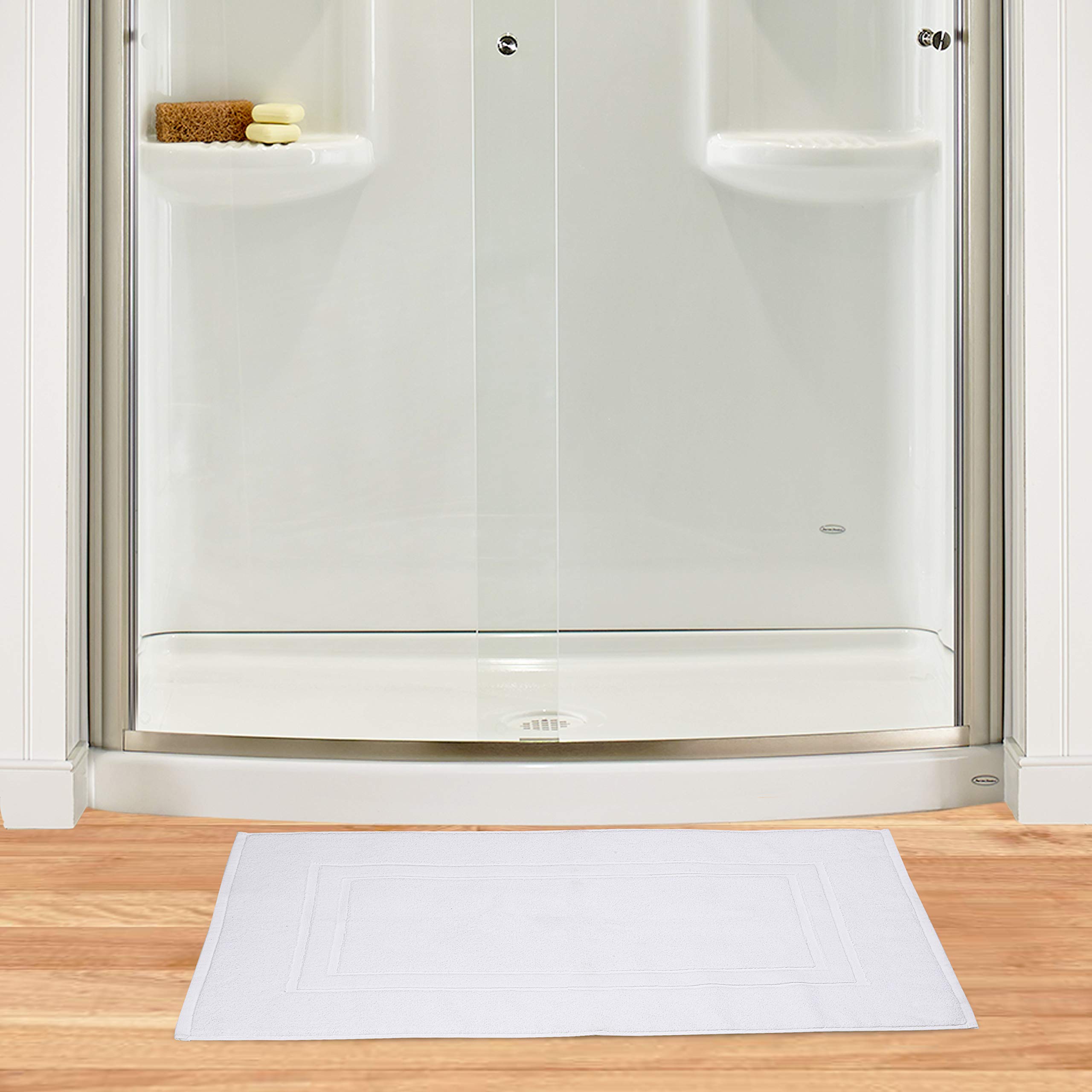 Premium Cotton 20x32 inch 2-Pack Bath Mats - 100% Ringspun Cotton - Luxury Hotel & Spa Quality - 800 GSM - Durable Soft Highly Absorbent - Machine Washable