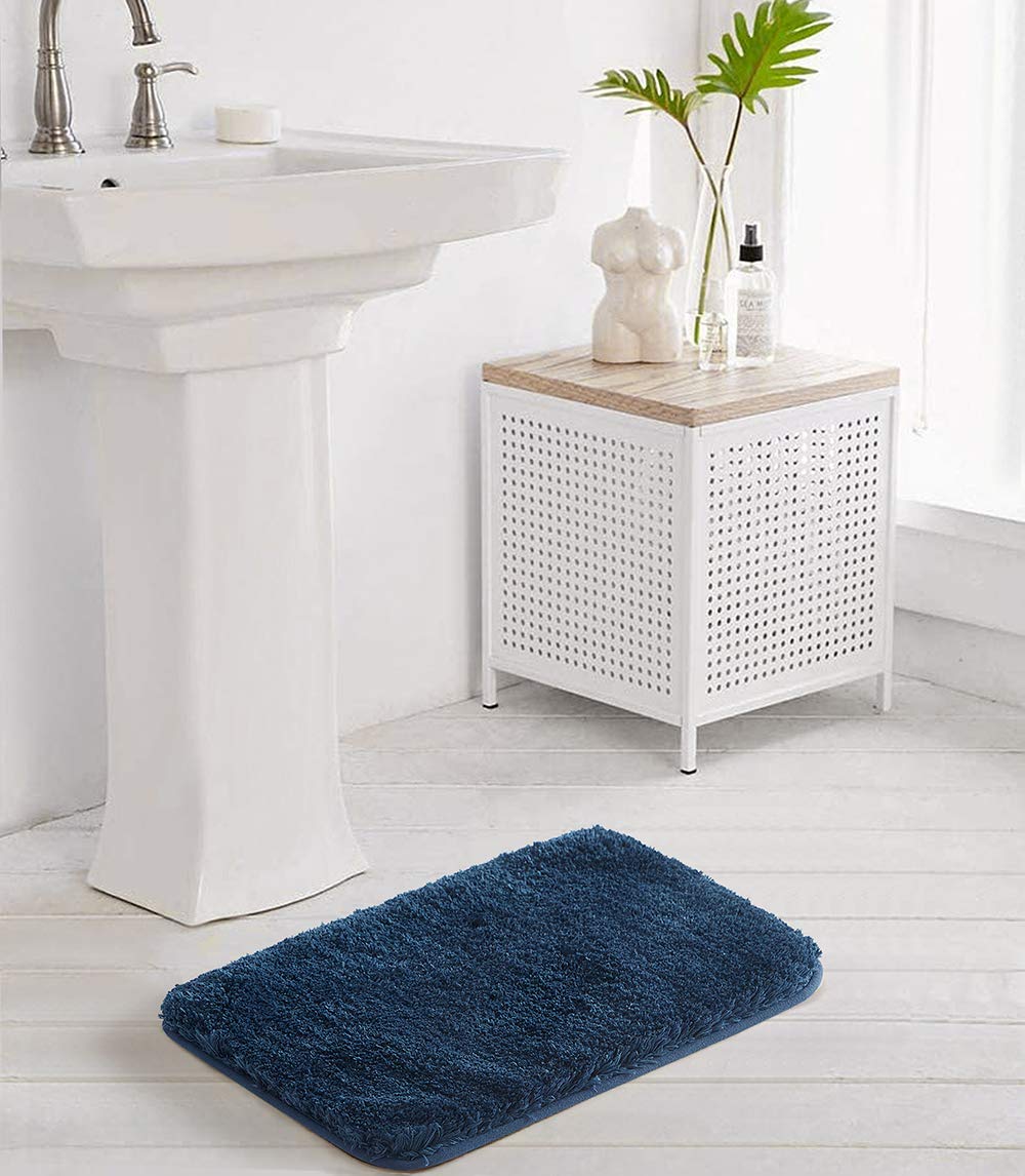 Bathroom Rug Non Slip Bath Mat for Bathroom  Water Absorbent Soft Microfiber Shaggy Bathroom Mat Machine Washable Bath Rug for Bathroom Thick Plush Rugs for Shower