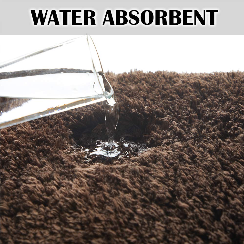 Bathroom Rug Non Slip Bath Mat for Bathroom  Water Absorbent Soft Microfiber Shaggy Bathroom Mat Machine Washable Bath Rug for Bathroom Thick Plush Rugs for Shower
