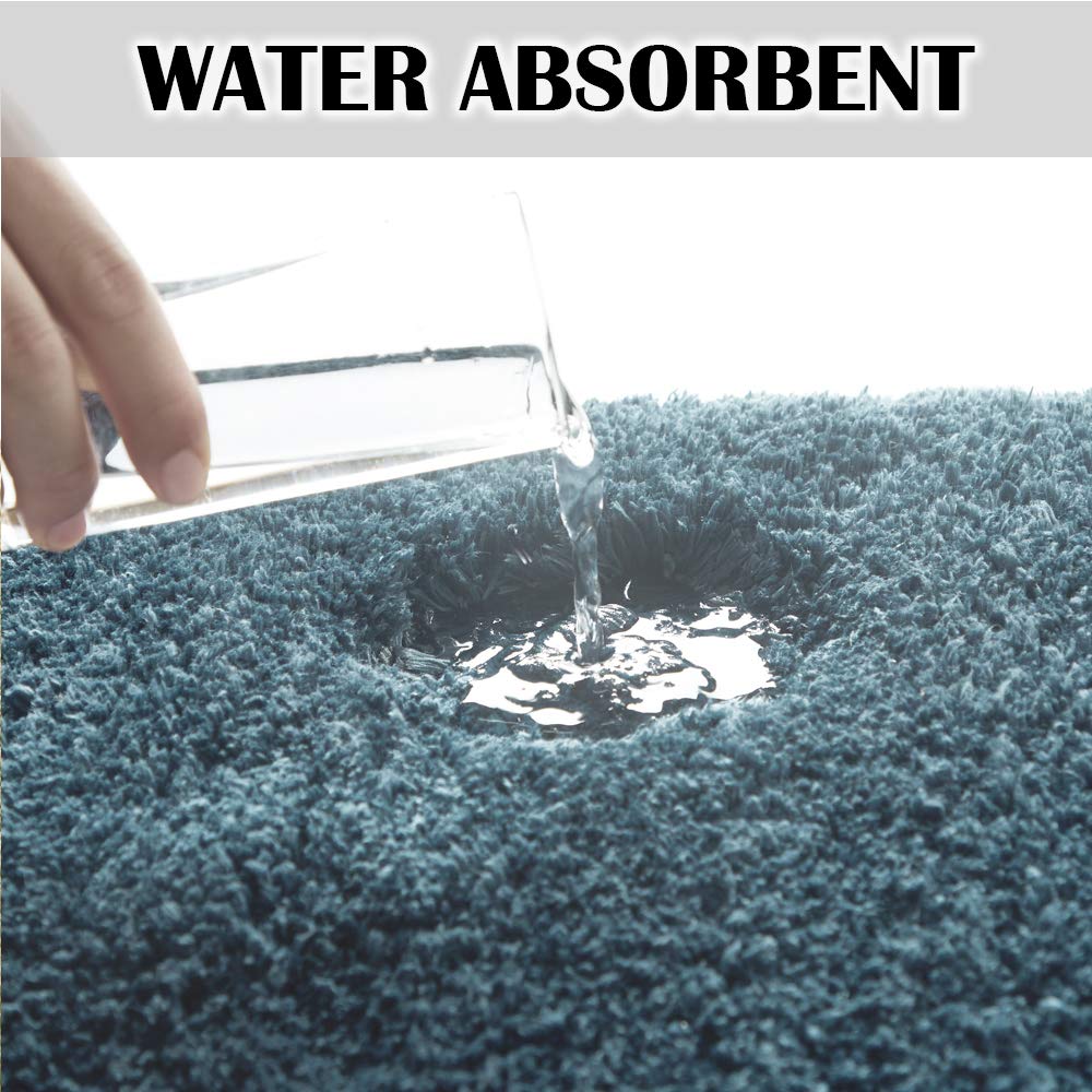 Bathroom Rug Non Slip Bath Mat for Bathroom  Water Absorbent Soft Microfiber Shaggy Bathroom Mat Machine Washable Bath Rug for Bathroom Thick Plush Rugs for Shower