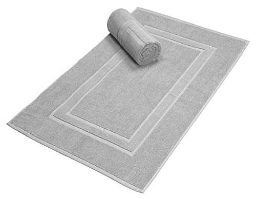 Premium Cotton 20x32 inch 2-Pack Bath Mats - 100% Ringspun Cotton - Luxury Hotel & Spa Quality - 800 GSM - Durable Soft Highly Absorbent - Machine Washable