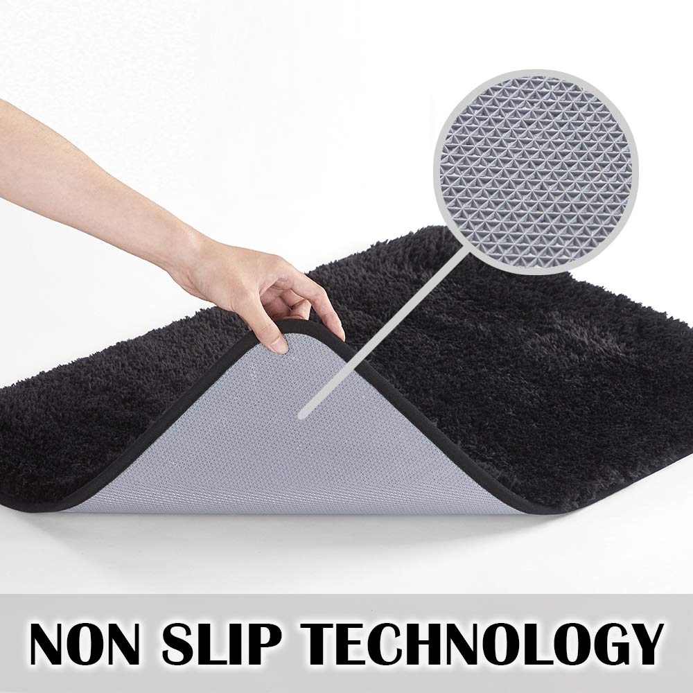 Bathroom Rug Non Slip Bath Mat for Bathroom  Water Absorbent Soft Microfiber Shaggy Bathroom Mat Machine Washable Bath Rug for Bathroom Thick Plush Rugs for Shower