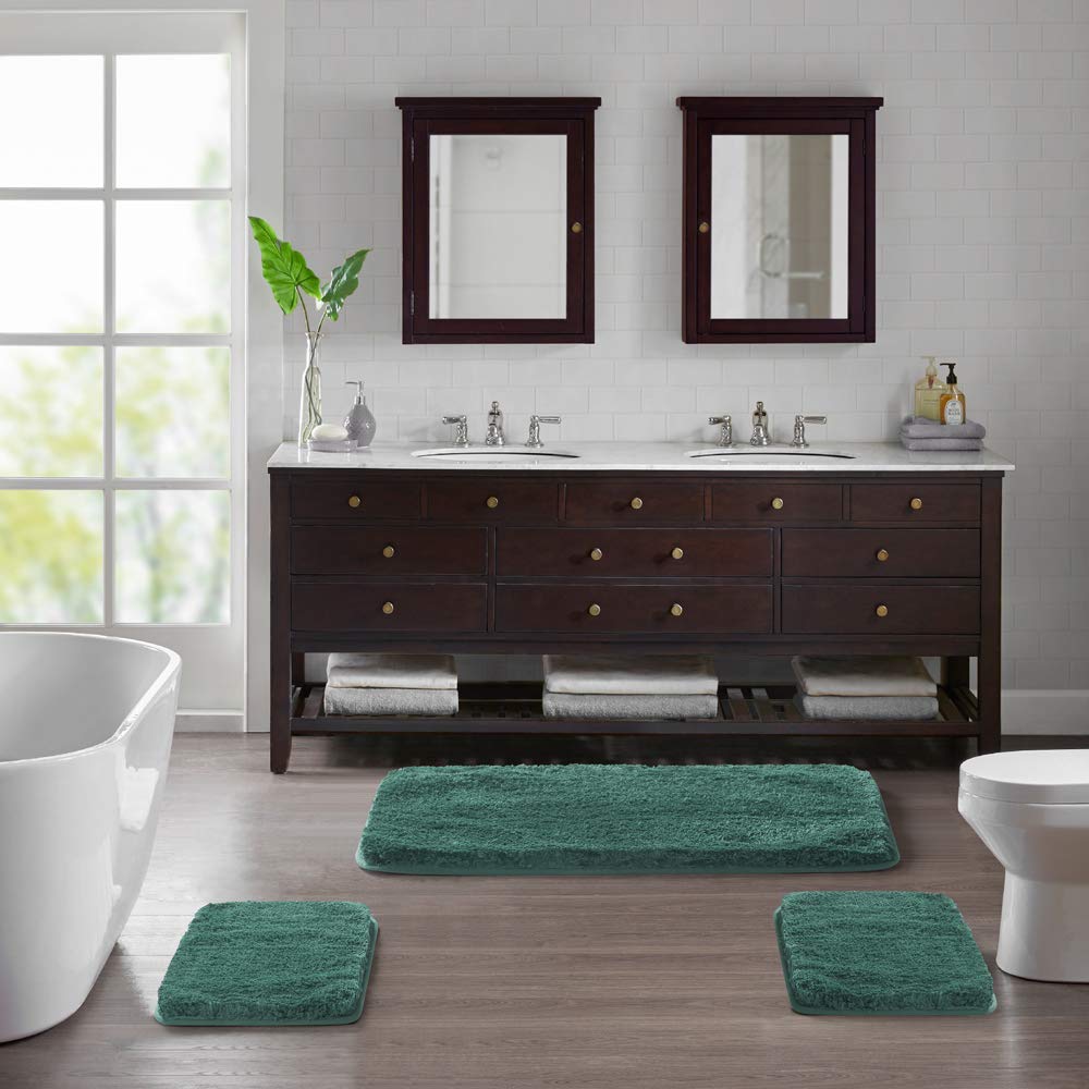 Bathroom Rug Non Slip Bath Mat for Bathroom  Water Absorbent Soft Microfiber Shaggy Bathroom Mat Machine Washable Bath Rug for Bathroom Thick Plush Rugs for Shower