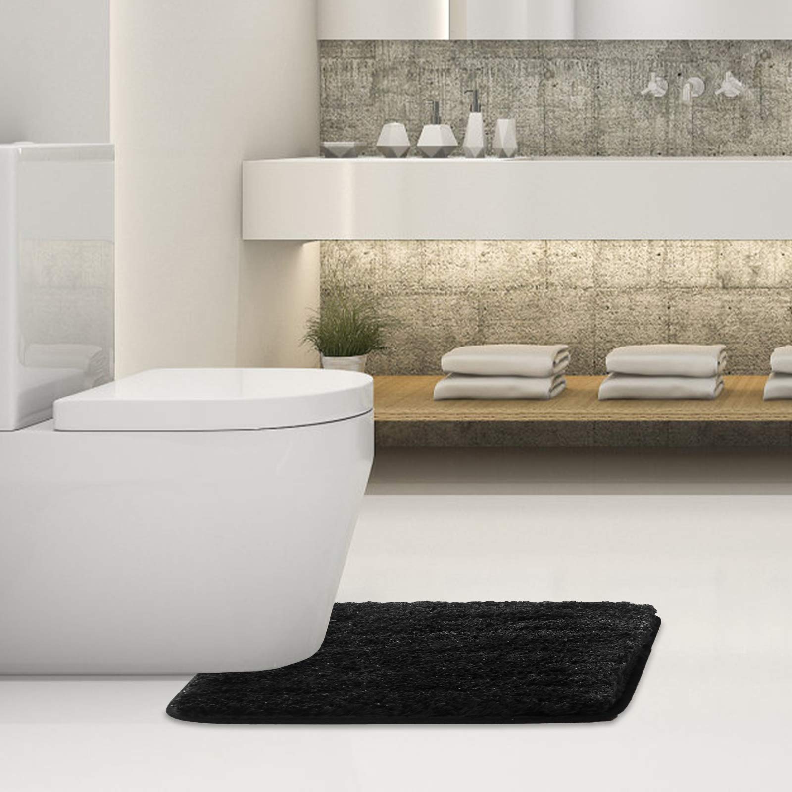 Bathroom Rug Non Slip Bath Mat for Bathroom  Water Absorbent Soft Microfiber Shaggy Bathroom Mat Machine Washable Bath Rug for Bathroom Thick Plush Rugs for Shower