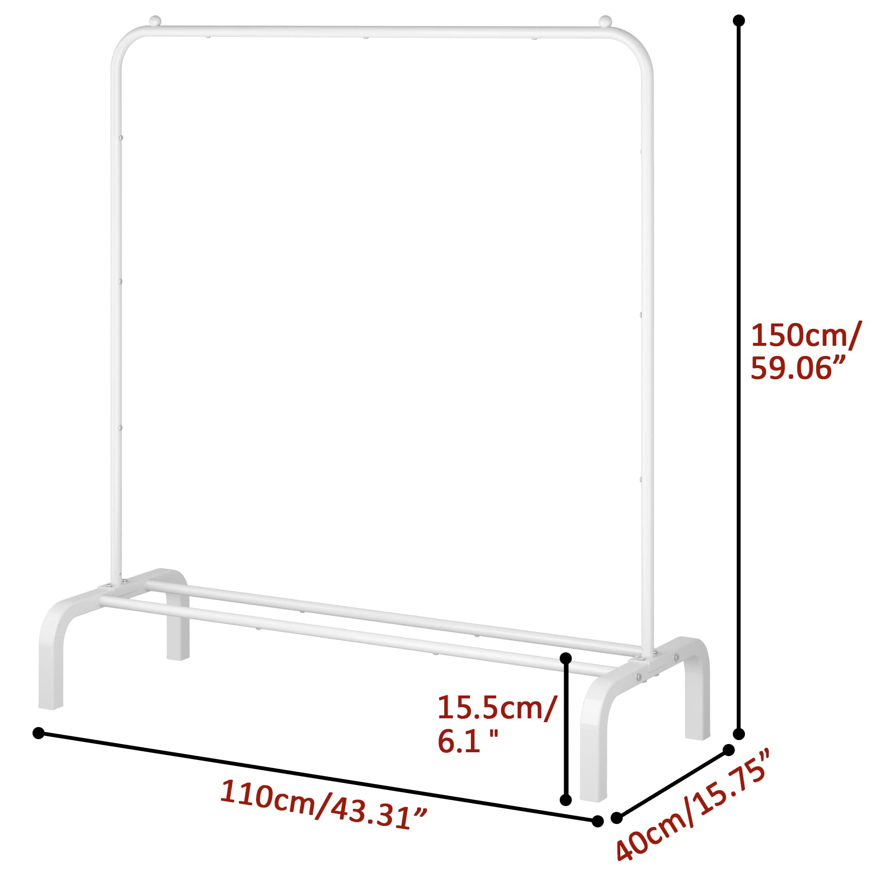 Clothes Rack Metal Clothing Rack with Bottom Shelf Garment Rack for Hanging Clothes Shirts Jeans and Coats