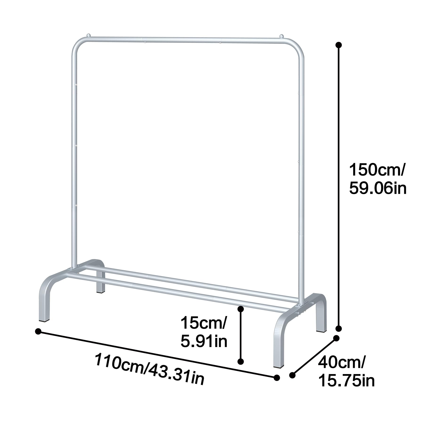 改JIUYOTREE Metal 43.3 Inches Garment Rack with Bottom Shelf Clothing Rack for Hanging Clothes Coats Skirts Shirts Sweaters Gold