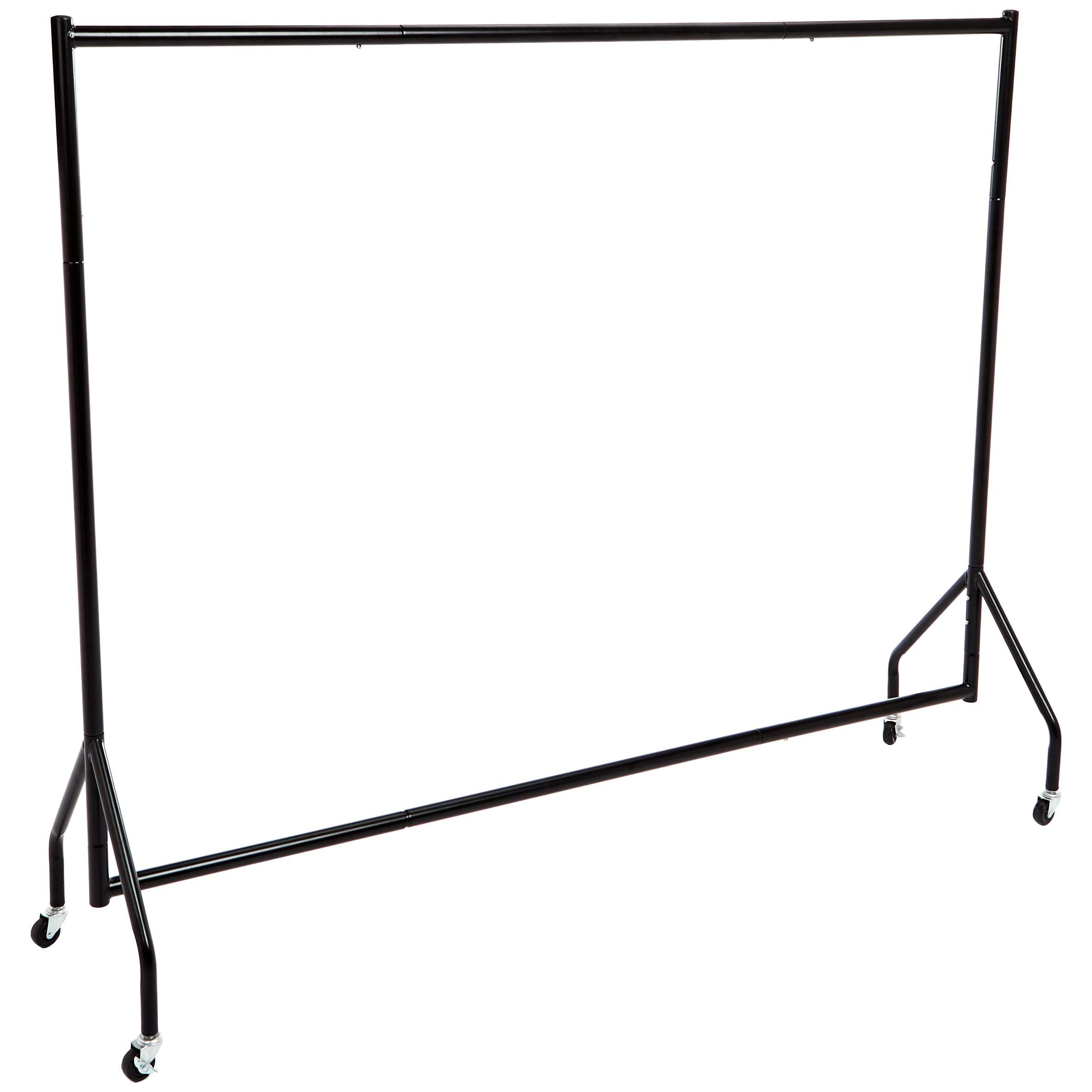 改Amazon Basics Heavy Duty Rolling Garment Rack, Hanging Clothes Organizer Rail for Display and Storage, 1.82 x 1.52 m, Black