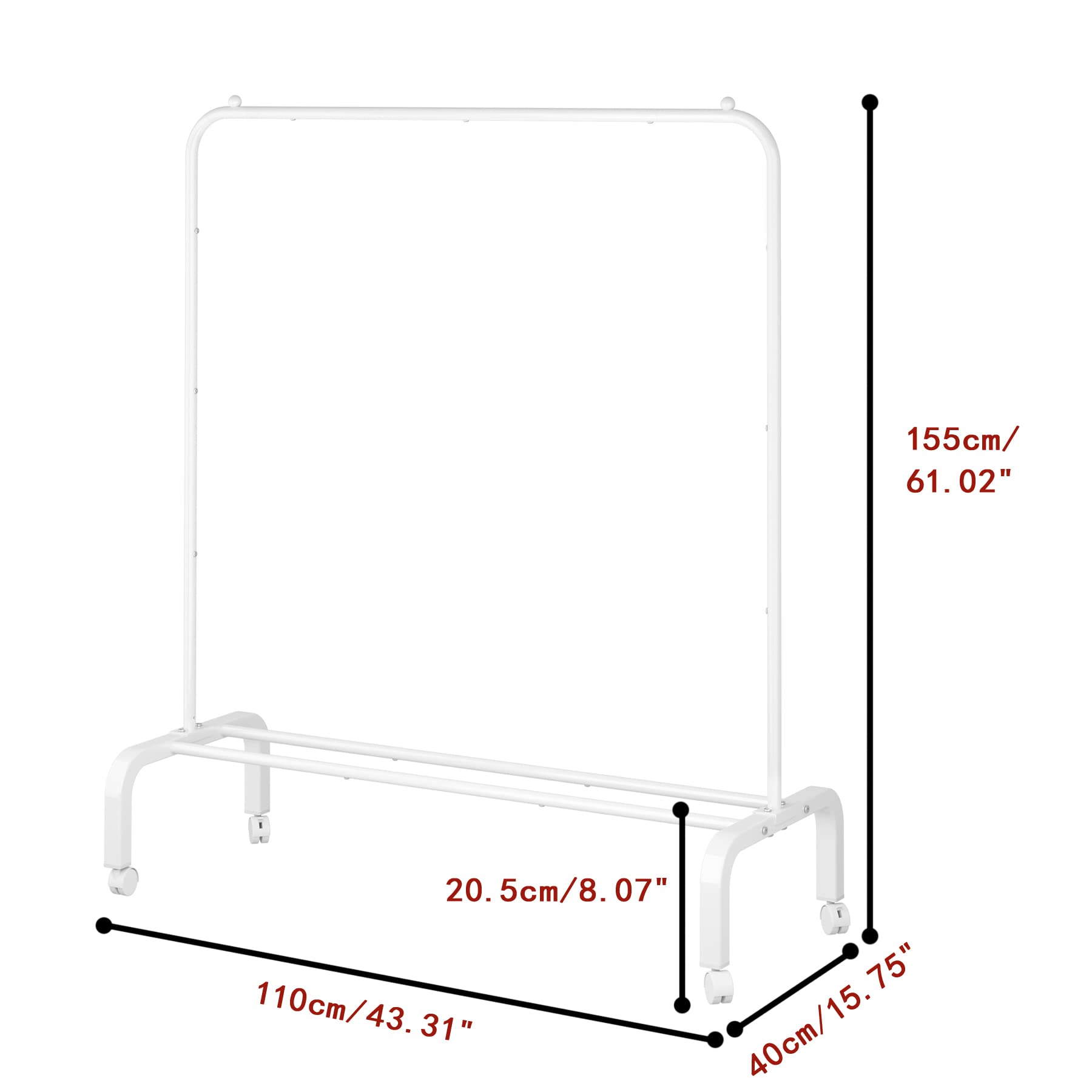 Clothes Rack Metal Clothing Rack with Bottom Shelf Garment Rack for Hanging Clothes Shirts Jeans and Coats