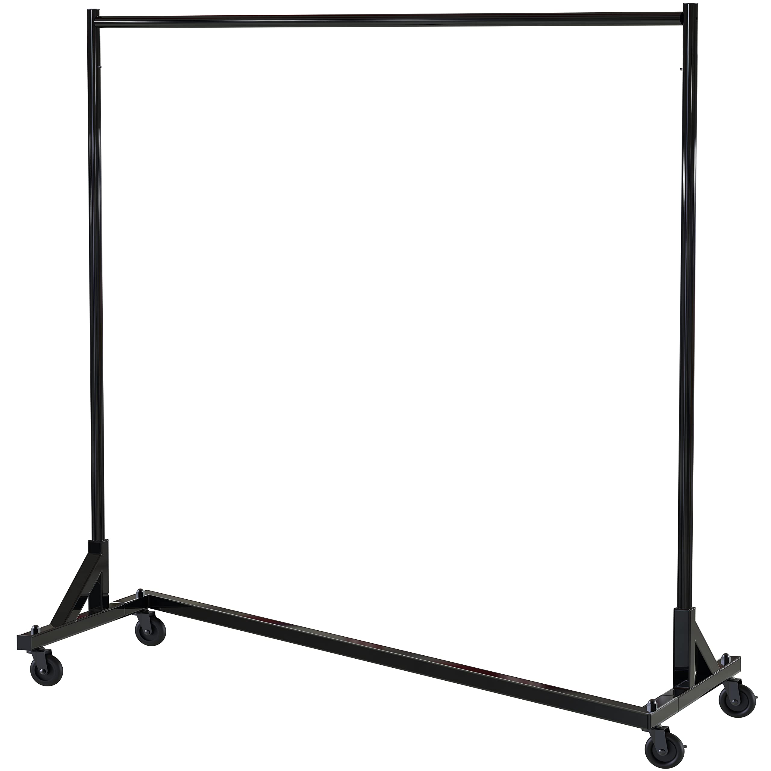 Industrial Grade Z-Base Garment Rack, 400lb Load with 62in extra long bar