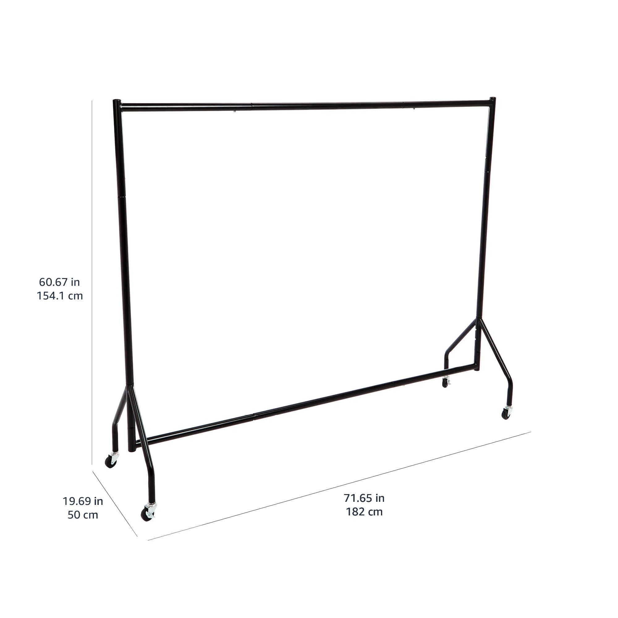 改Amazon Basics Heavy Duty Rolling Garment Rack, Hanging Clothes Organizer Rail for Display and Storage, 1.82 x 1.52 m, Black